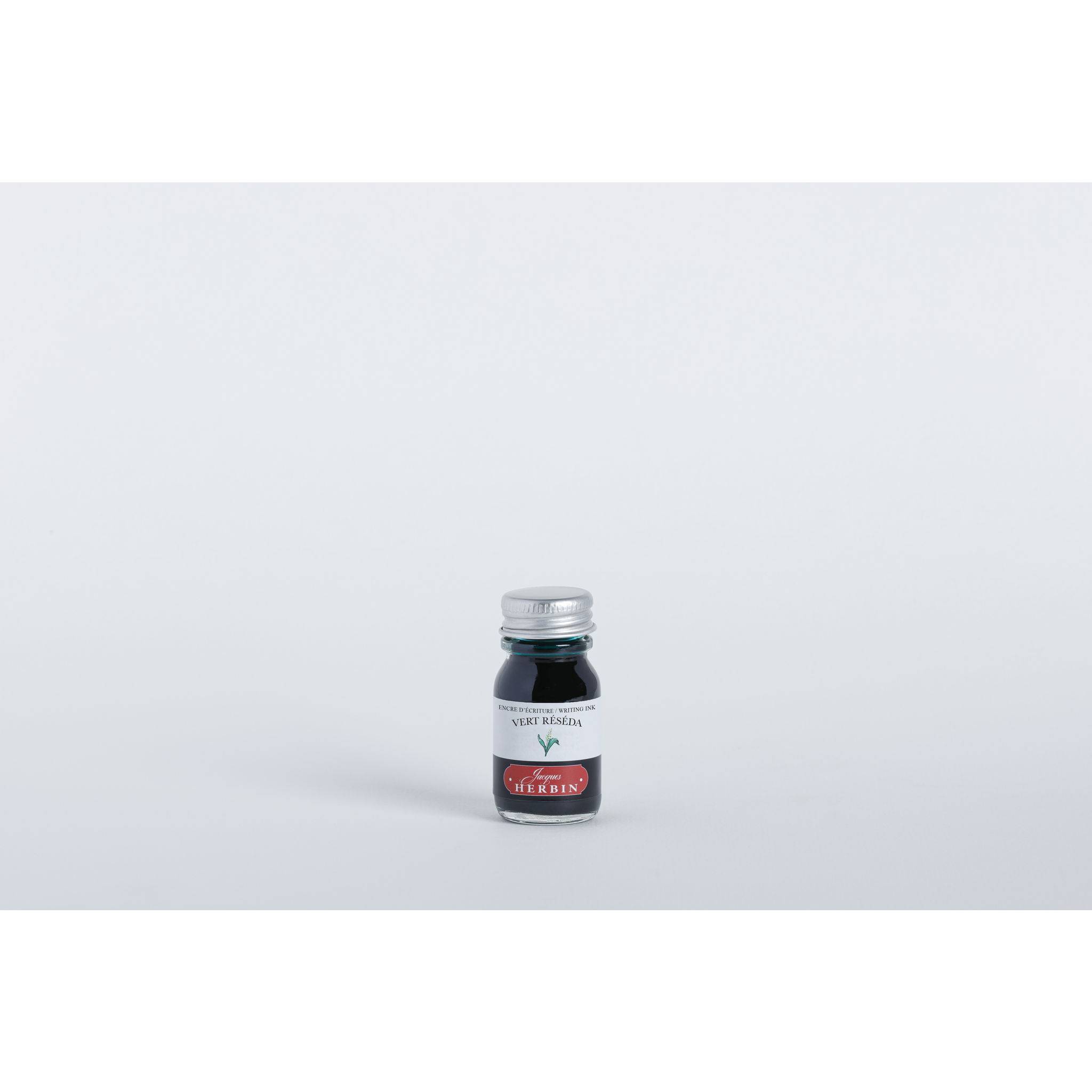 Jacques Herbin 6x Tinte für Füller + Tintenroller Flakon 10 ml Resedagrün 11538T