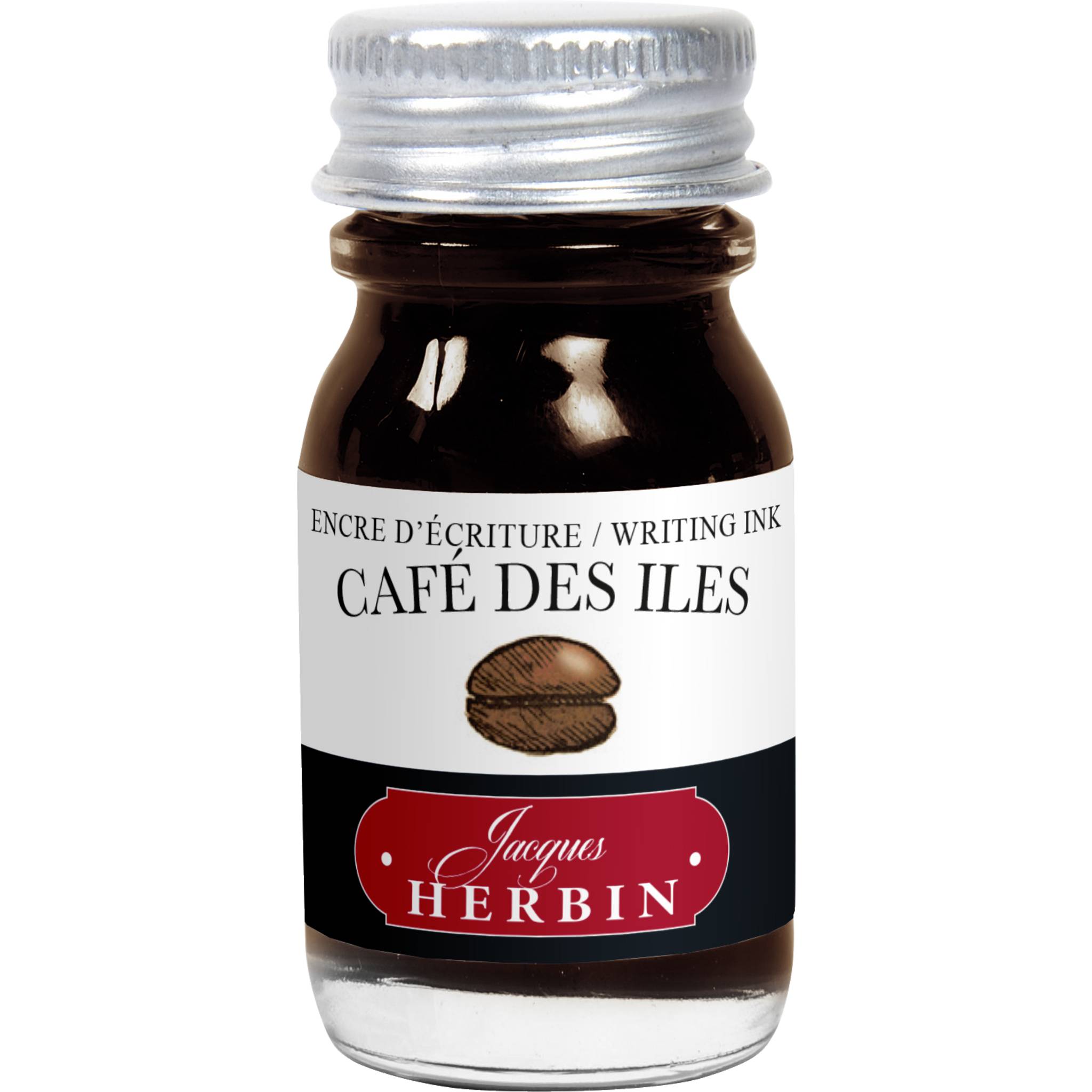 Jacques Herbin 6x Tinte + Tintenroller Flakon 10 ml Kaffeebraun 11546T