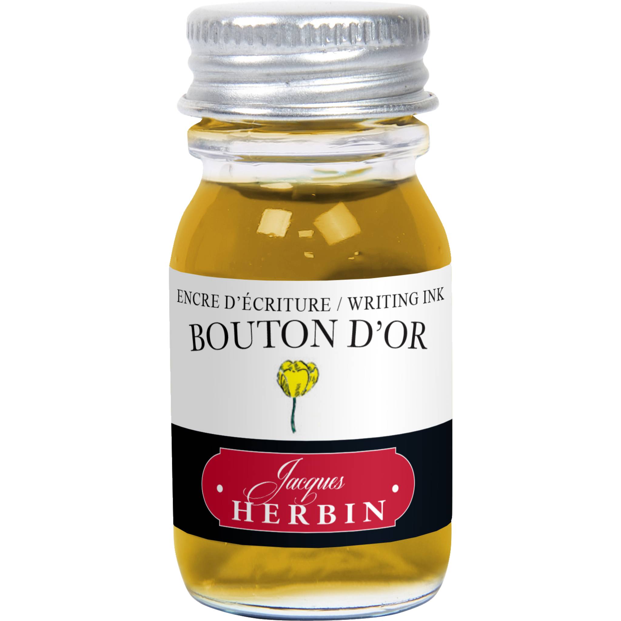 Jacques Herbin 6x Tinte + Tintenroller Flakon 10 ml Butterblumengelb 11553T