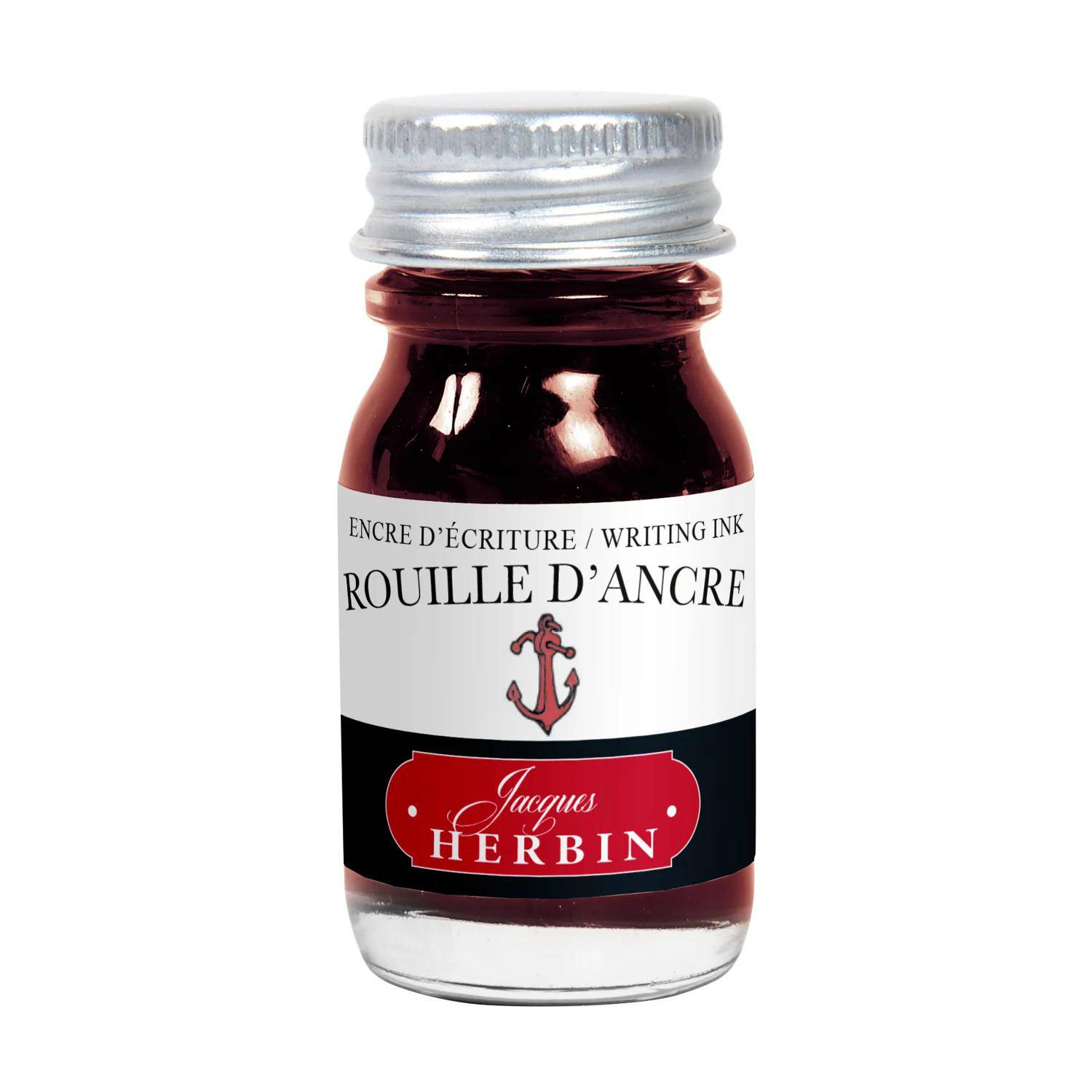 Jacques Herbin 6x Tinte für Füller + Tintenroller Flakon 10 ml Rostbraus 11558T