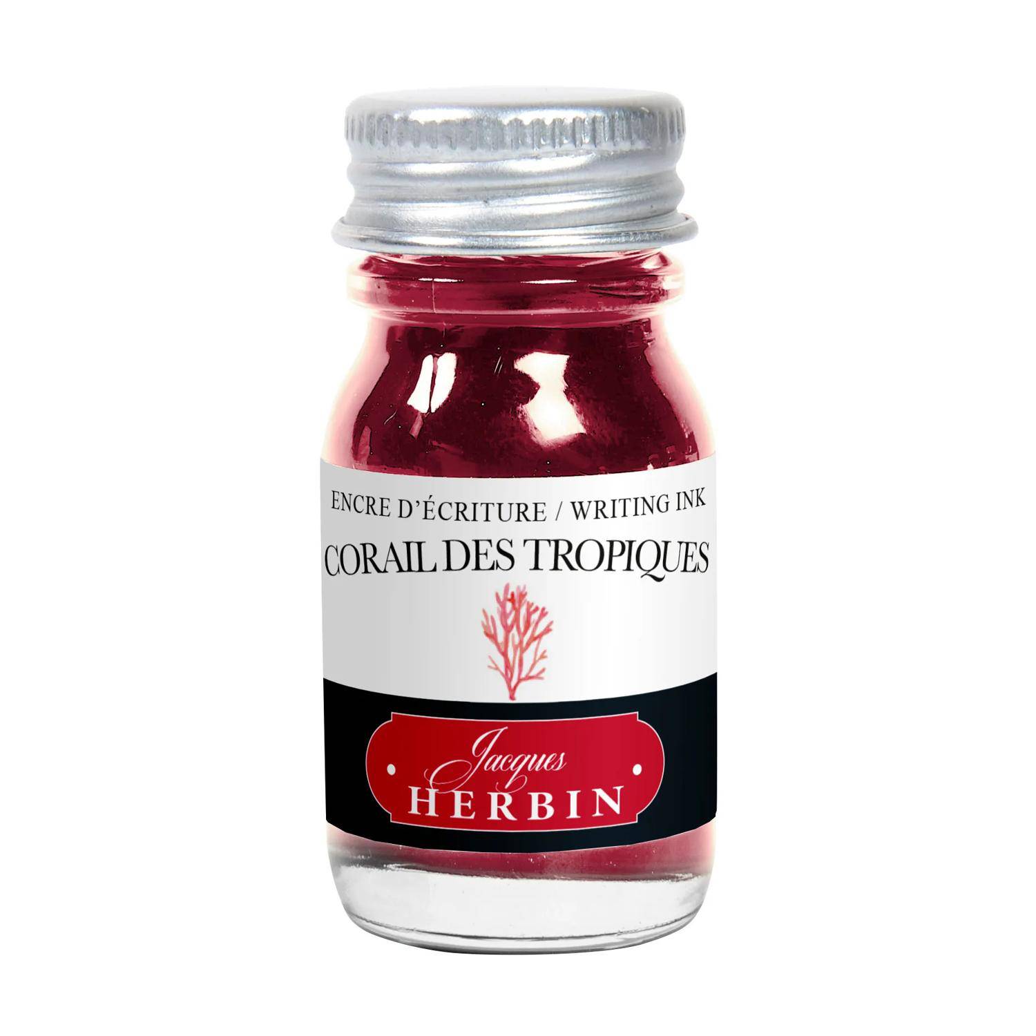 Jacques Herbin 6x Tinte + Tintenroller Flakon 10 ml koralleTropique 11559T