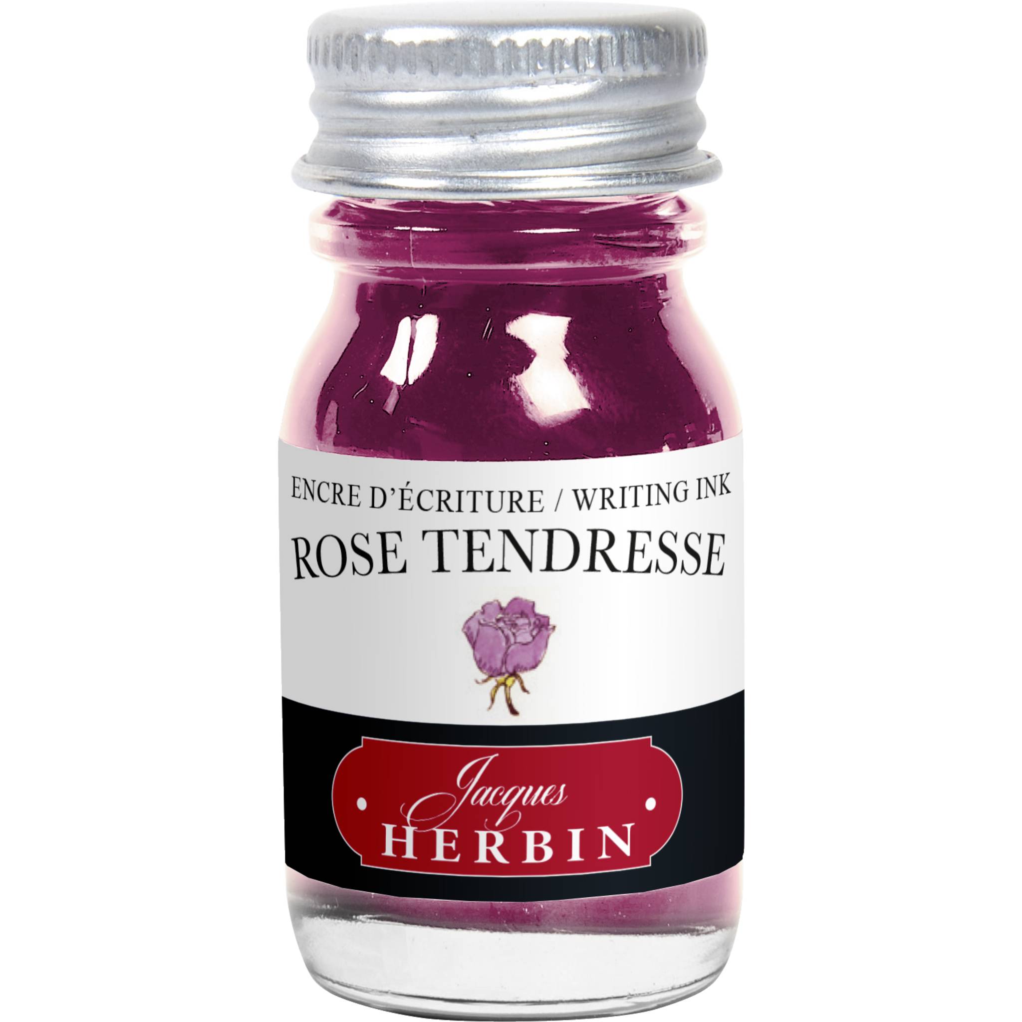 Jacques Herbin 6x Tinte für Füller + Tintenroller Flakon 10 ml Zartrosa 11561T