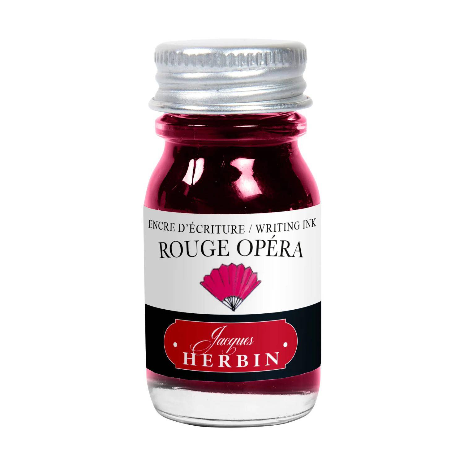 Jacques Herbin 6x Tinte für Füller + Tintenroller Flakon 10 ml Opernrot 11568T