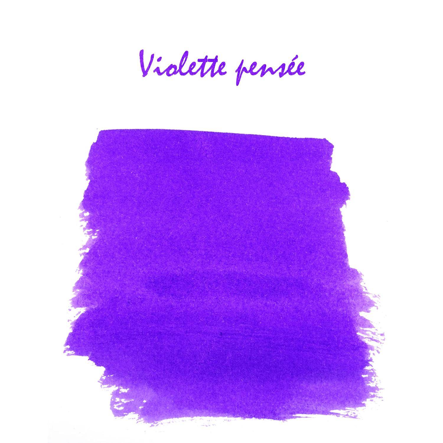Jacques Herbin 6x Tinte +Tintenroller Flakon 10 ml Stiefmütterchenviolett 11577T