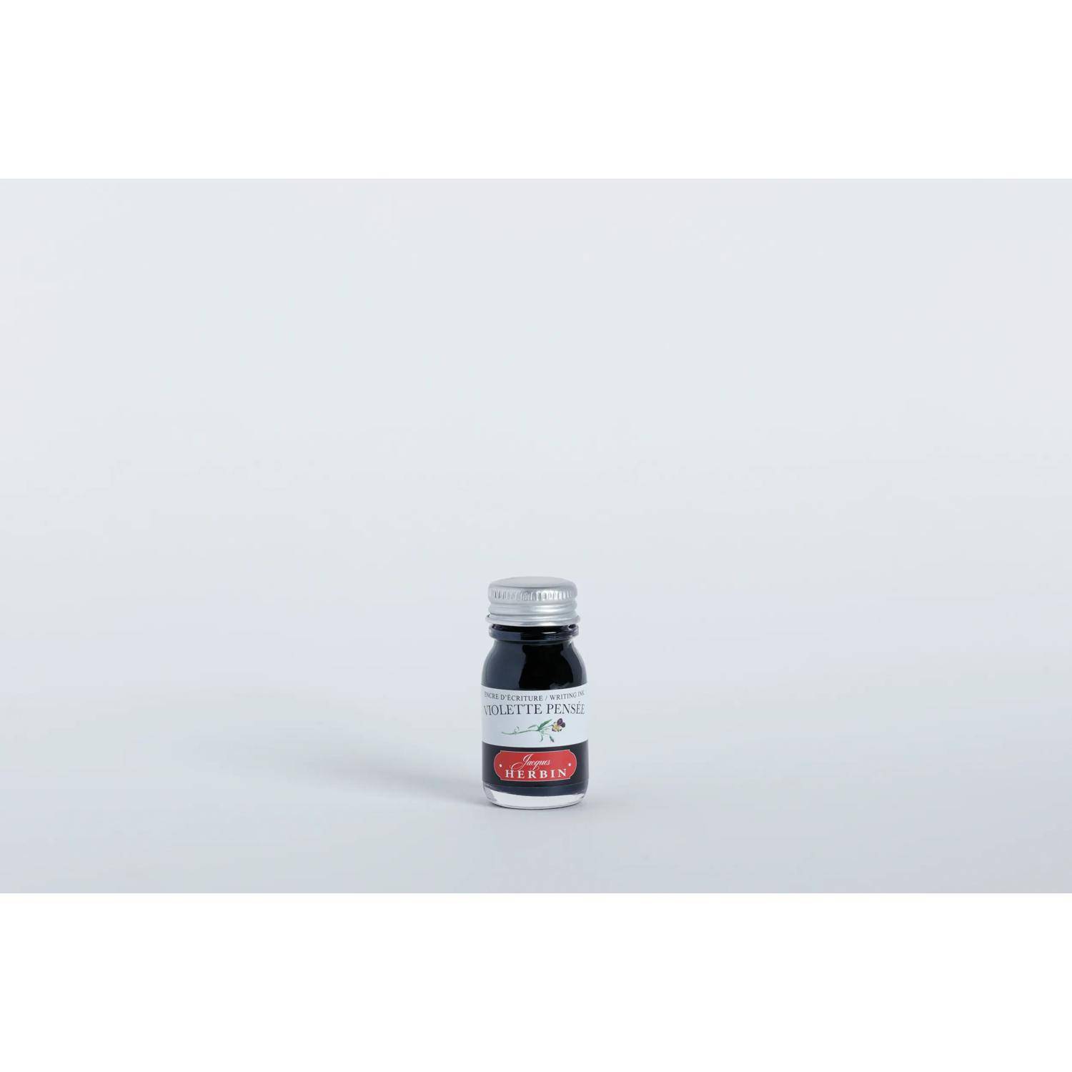 Jacques Herbin 6x Tinte +Tintenroller Flakon 10 ml Stiefmütterchenviolett 11577T