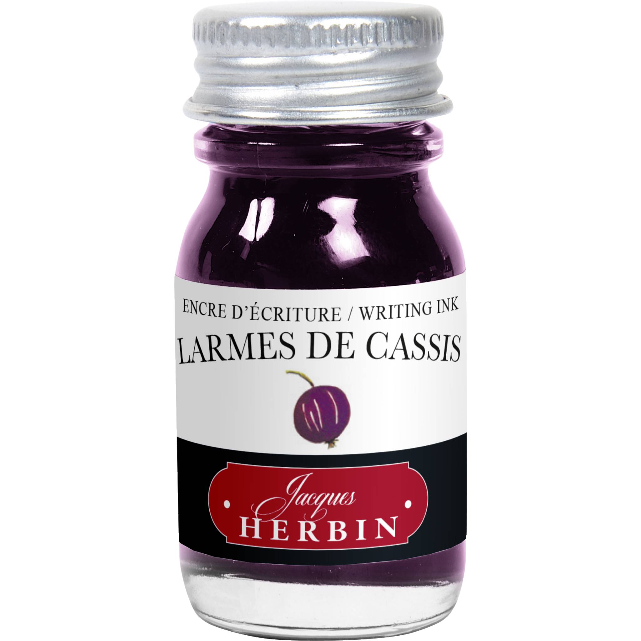 Jacques Herbin 6x Tinte für Füller + Tintenroller Flakon 10 ml Cassis 11578T