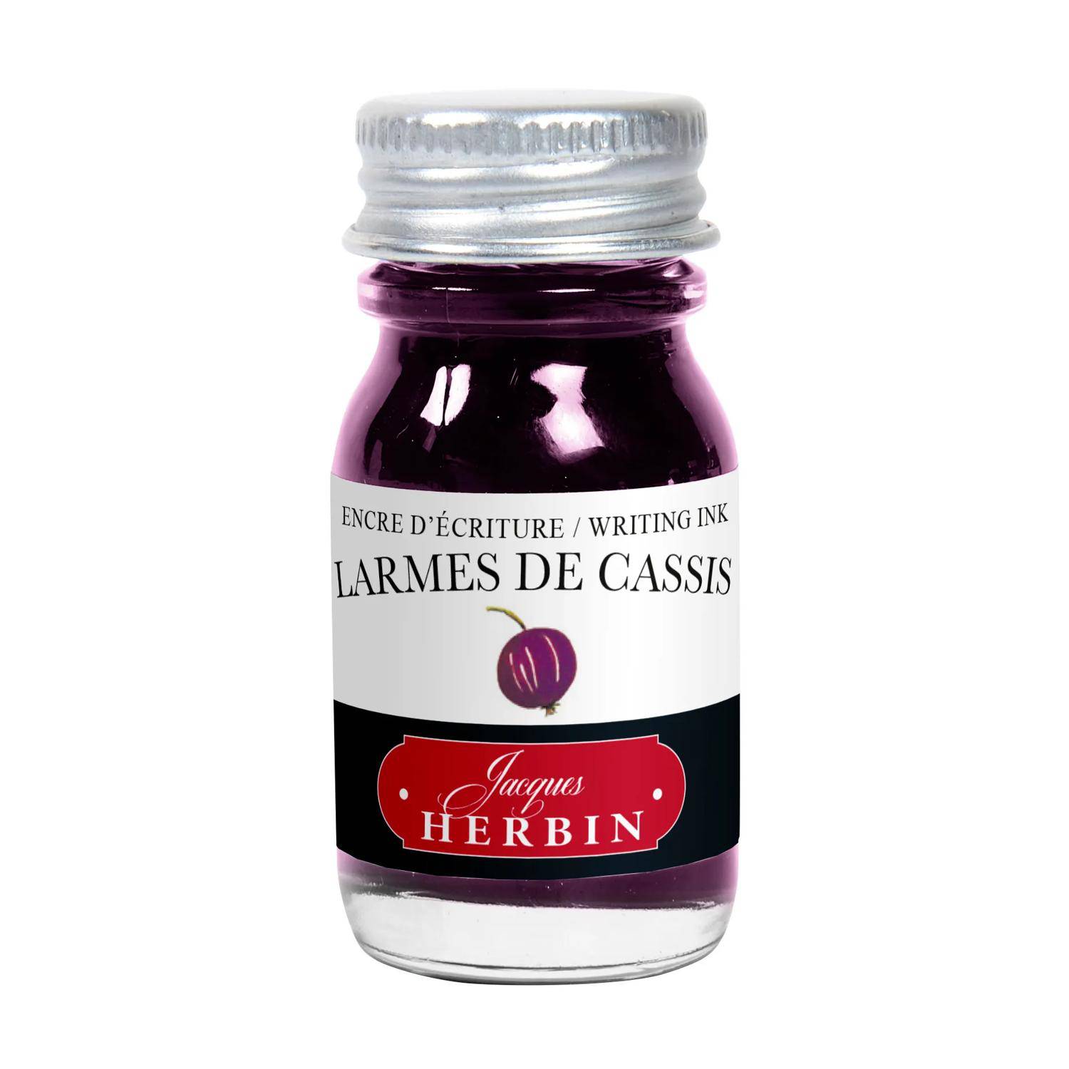 Jacques Herbin 6x Tinte für Füller + Tintenroller Flakon 10 ml Cassis 11578T