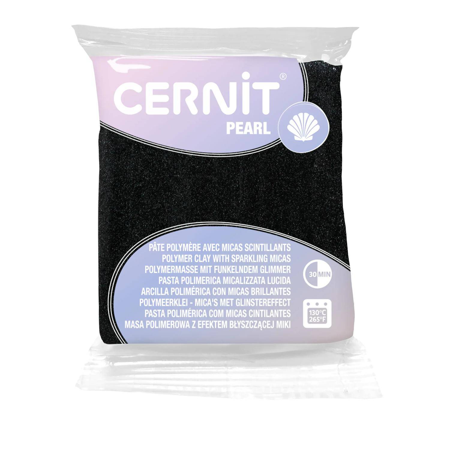 Cernit 6x Pearl 56g, Schwarz - Schwarz CE0860056100C
