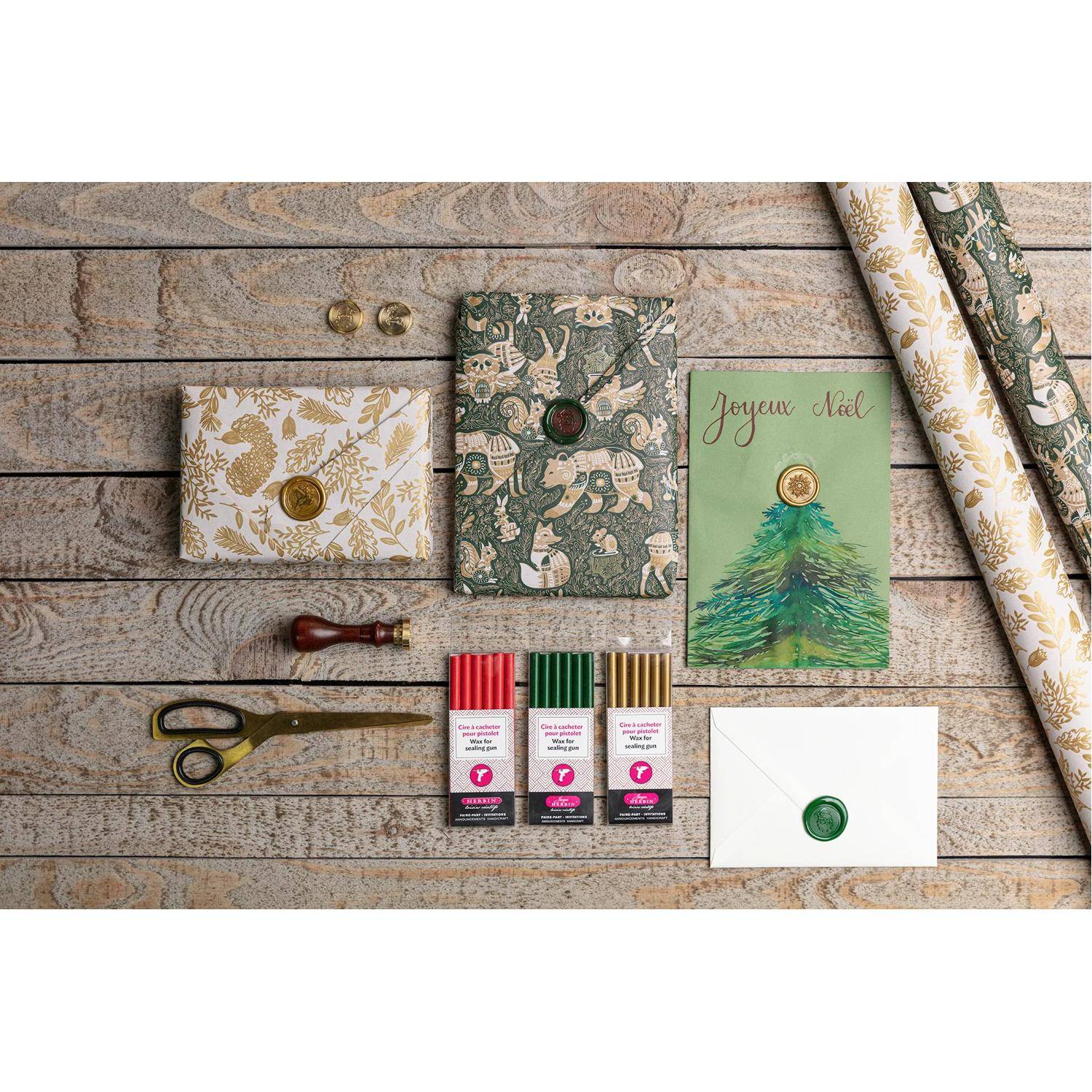 Jacques Herbin 5x Packung mit 6 Stangen speziellem Reinigungswachs - Rot 35820T