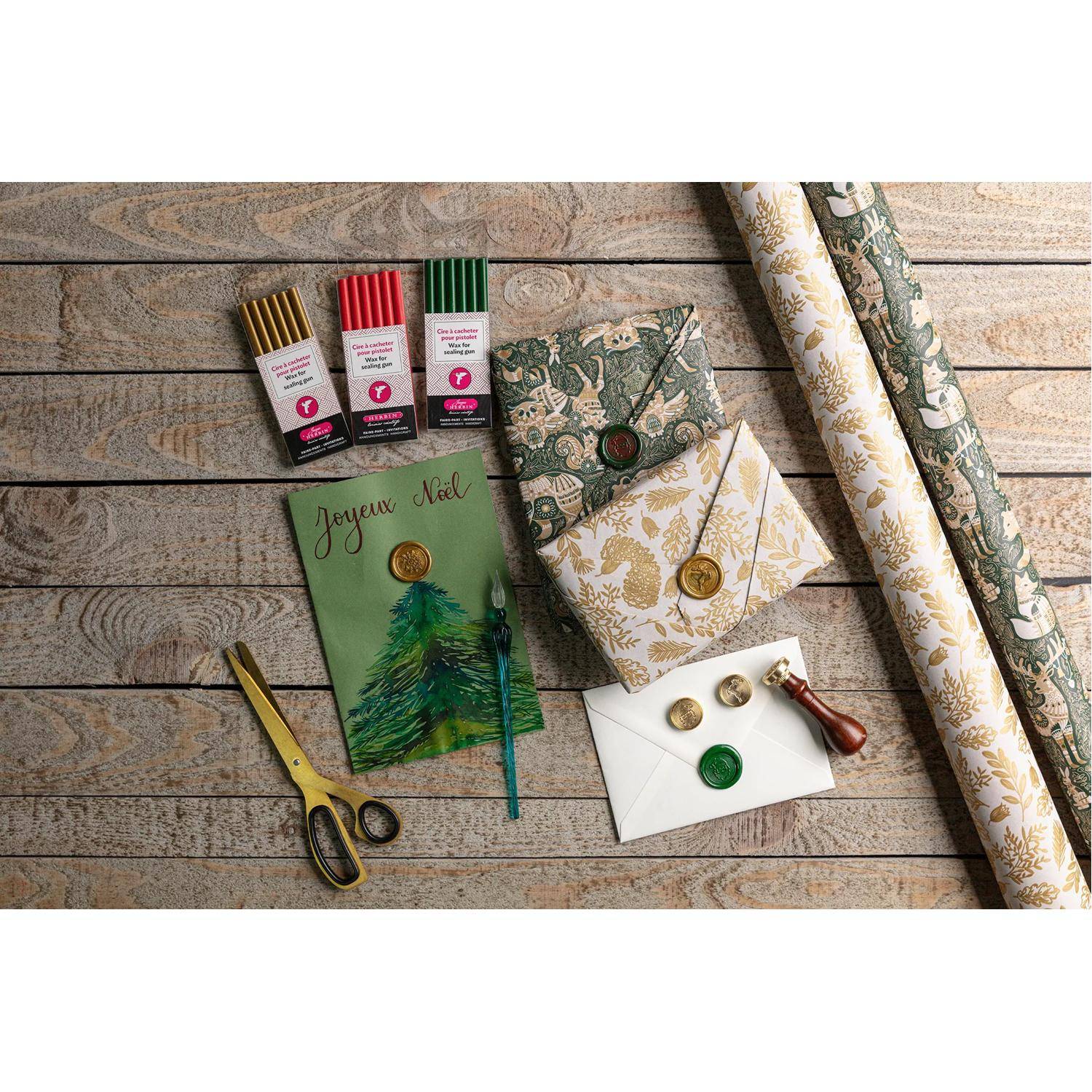 Jacques Herbin 5x Packung 6 Stangen speziellem Reinigungswachs Dunkelgrün 35830T