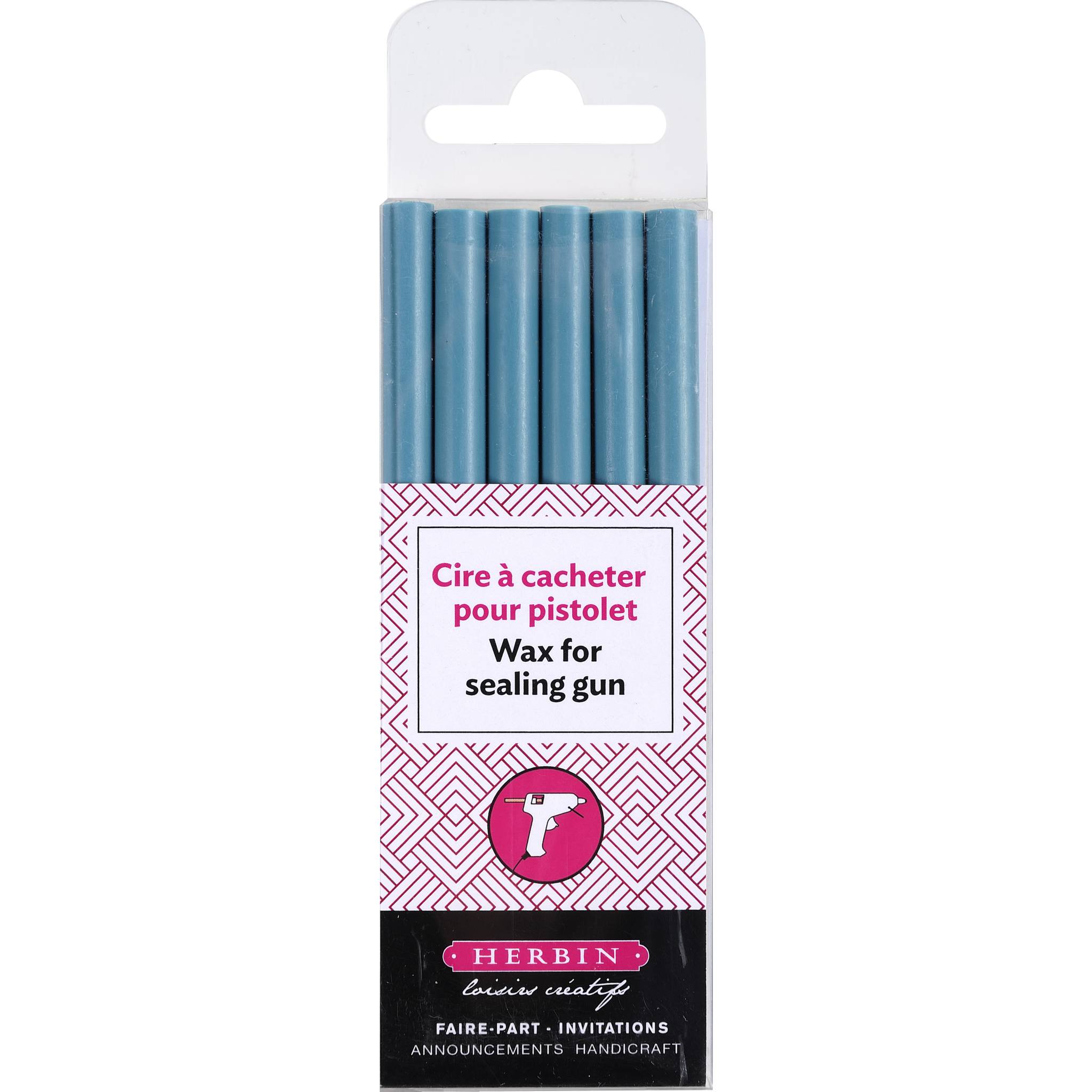 Jacques Herbin 5x Packung mit 6 Stangen speziellem Reinigungswachs Türkis 35812T