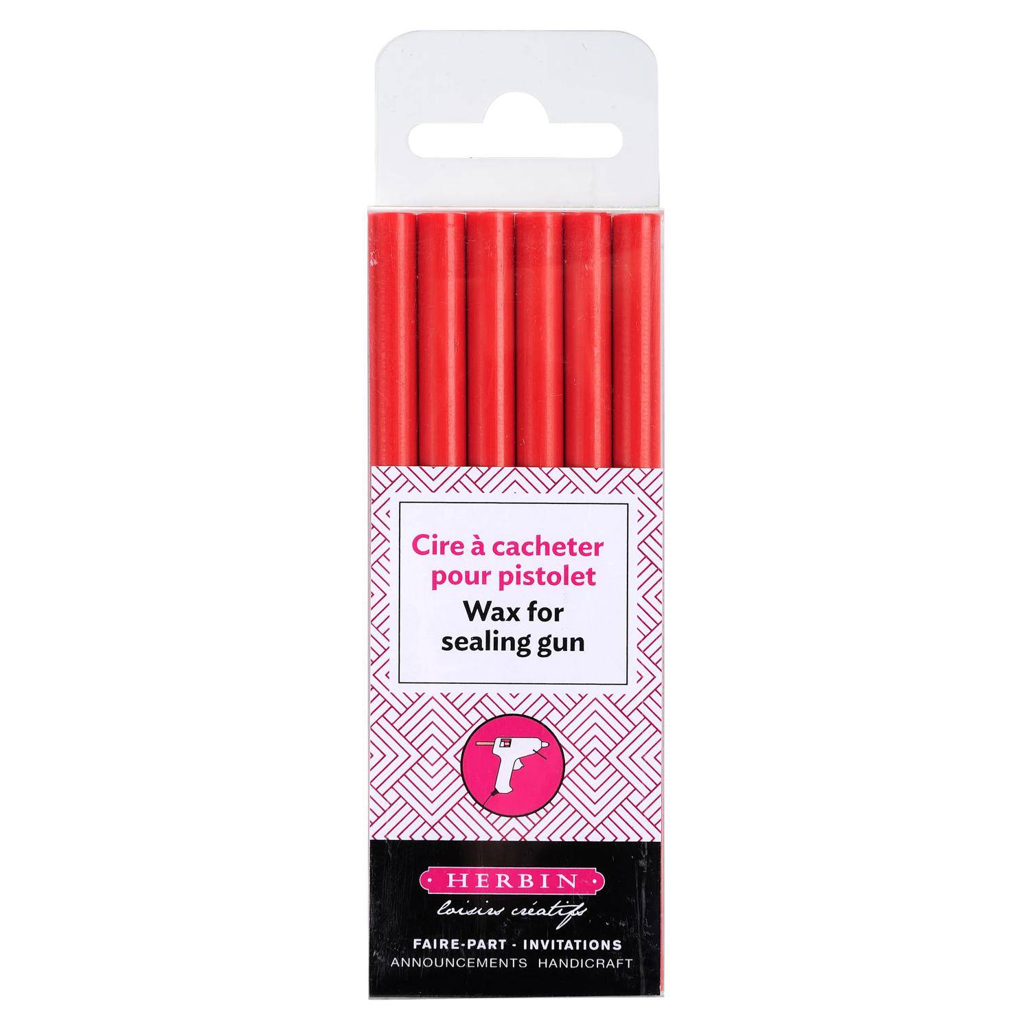 Jacques Herbin 5x Packung mit 6 Stangen speziellem Reinigungswachs - Rot 35820T