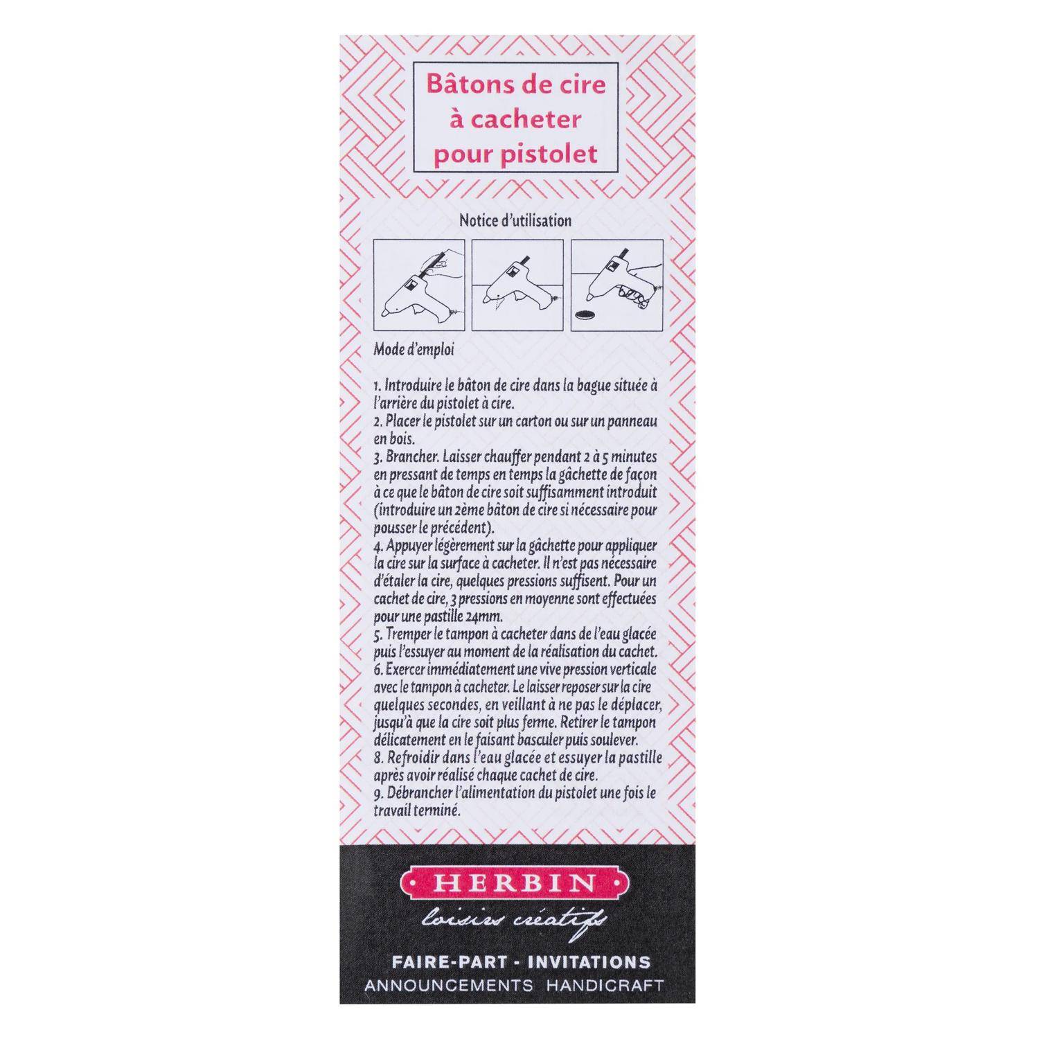 Jacques Herbin 5x Packung mit 6 Stangen speziellem Reinigungswachs - Rot 35820T