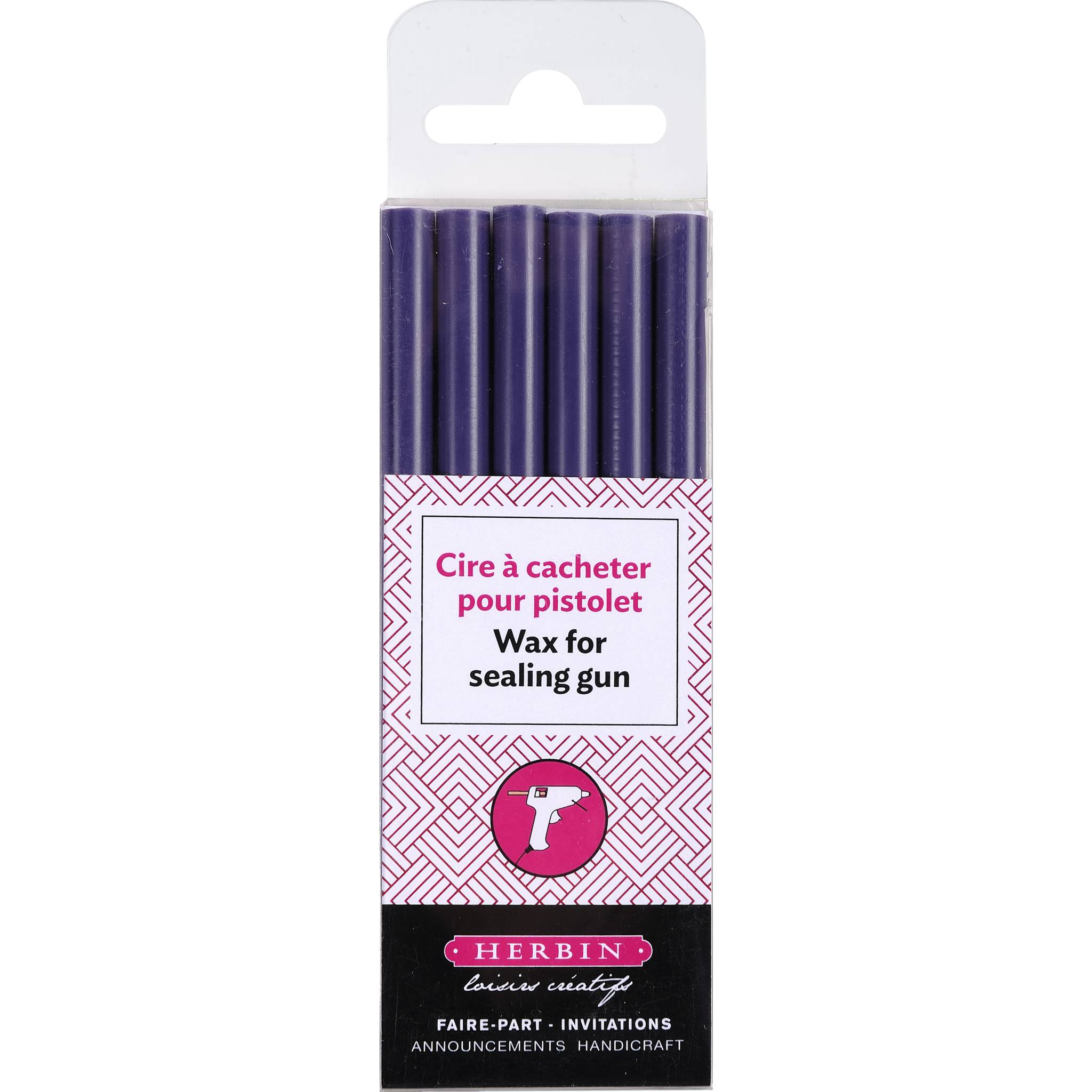 Jacques Herbin 5x Packung 6 Stangen speziellem Reinigungswachs Aubergine 35878T