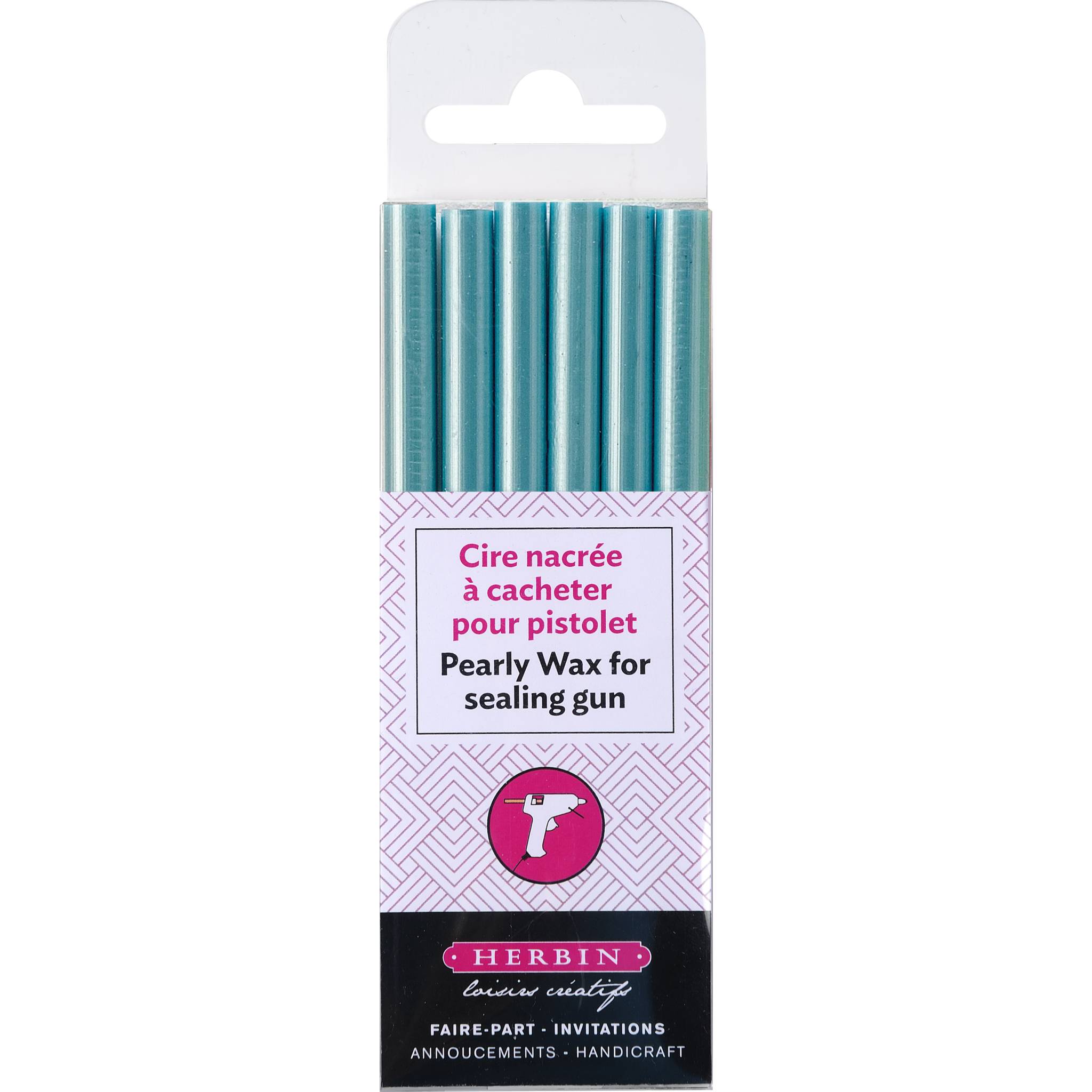 Jacques Herbin 5x Schachtel + 6 Stangen Hobby-Siegelwachs weich Azurblau 35911T