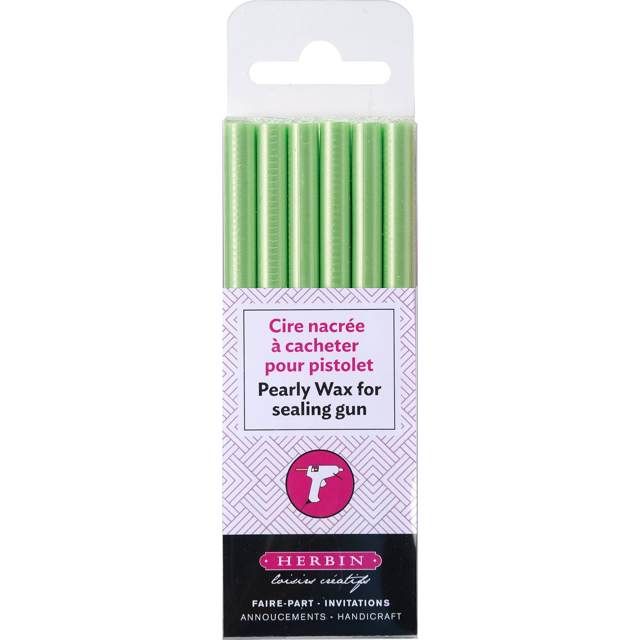 Jacques Herbin 5x Schachtel + 6 Stangen Hobby-Siegelwachs Mandelgrün 35932T