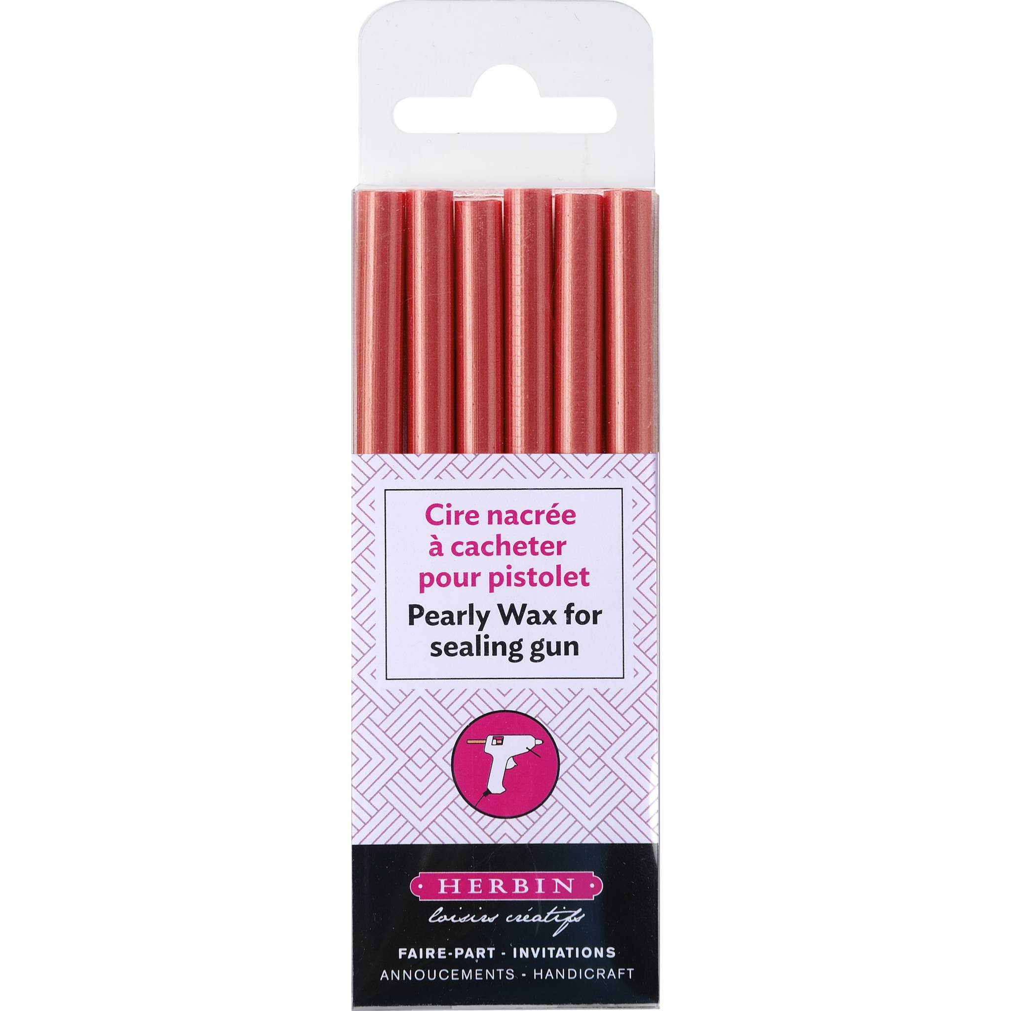 Jacques Herbin 5x Schachtel + 6 Stangen Hobby-Siegelwachs weich Altrosa 35960T