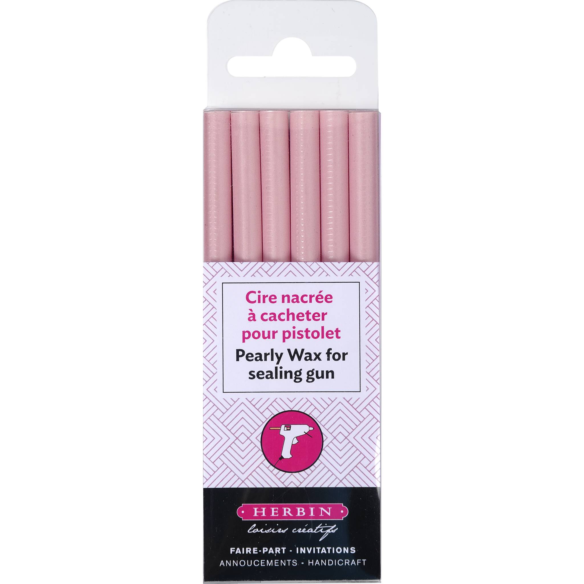 Jacques Herbin 5x Schachtel + 6 Stangen Hobby-Siegelwachs weich Blaßrosa 35962T