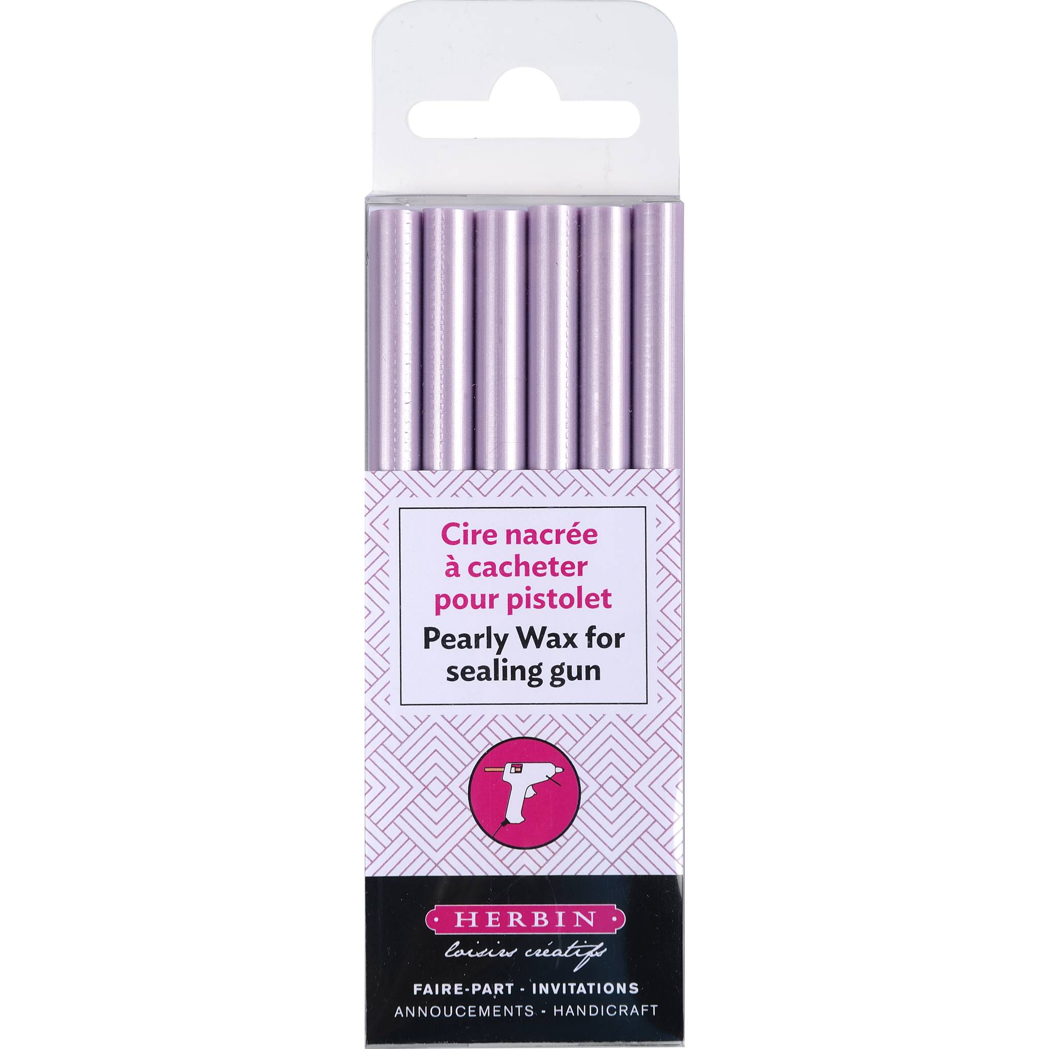 Jacques Herbin 5x Schachtel + 6 Stangen Hobby-Siegelwachs weich Flieder 35972T