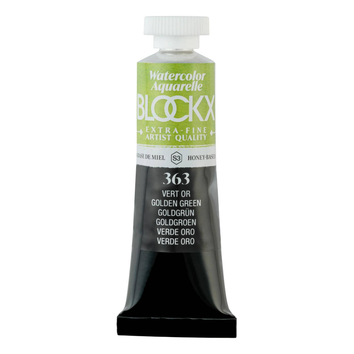 Blockx 3x Aquarellfarbe, Goldgrün - Tube 15ml - Grüngold 44363BXC
