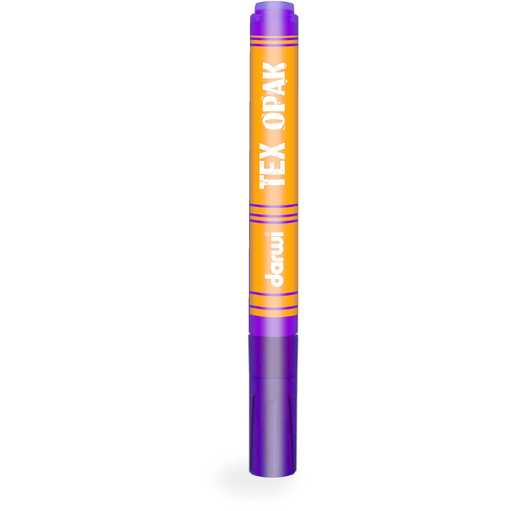 Darwi 6x Textilmarker opak, Spitze 2mm Inhalt 6ml, Violett Violett DA0160013900C