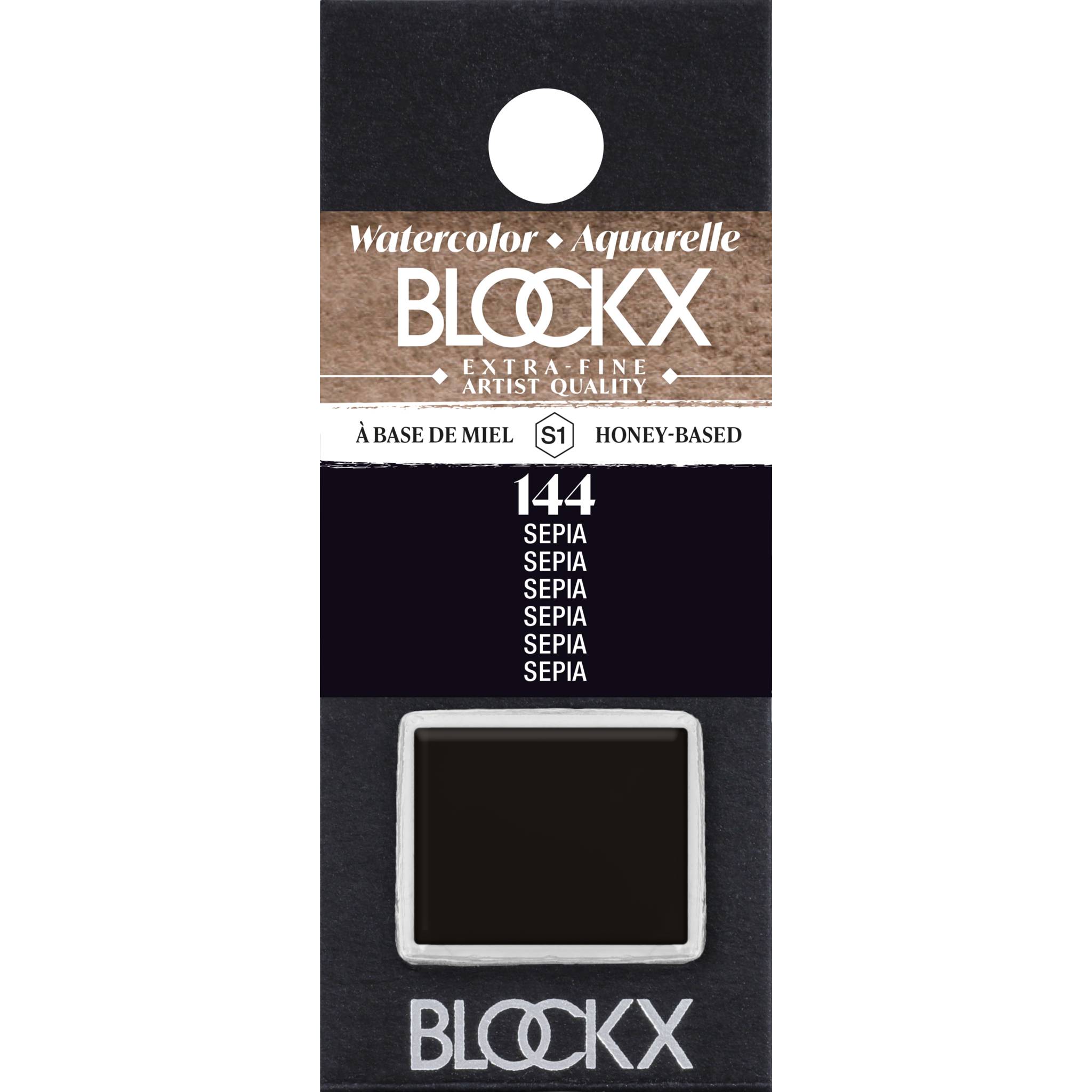 Blockx 3x Aquarellfarbe, Sepia - 1/2 Näpfchen 1,5ml - Sepienweiß 41144BXC