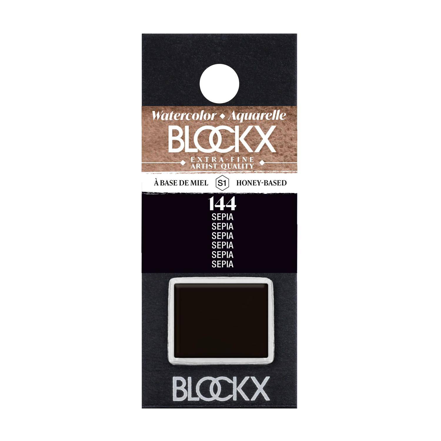 Blockx 3x Aquarellfarbe, Sepia - 1/2 Näpfchen 1,5ml - Sepienweiß 41144BXC
