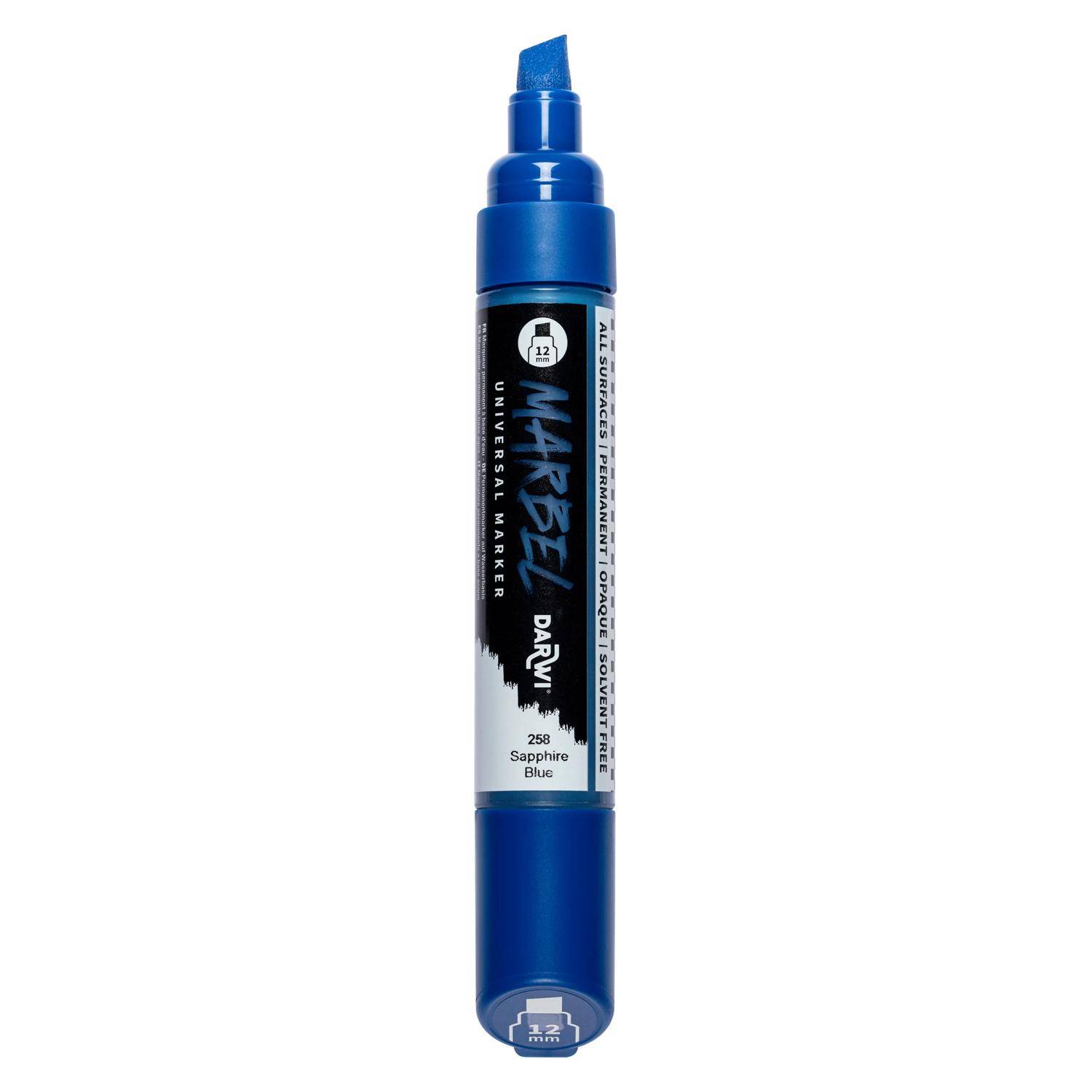 Darwi 3x Marker Acrylfarbe, breite Keilspitze 12mm Saphirblau DA0222012258C