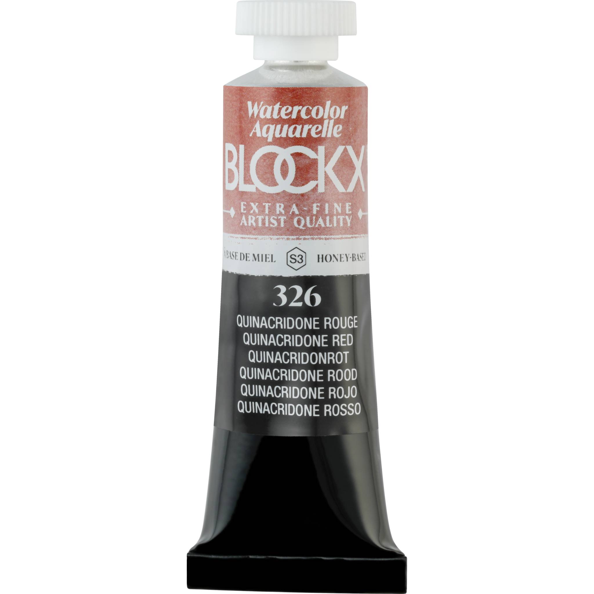 Blockx 3x Aquarellfarbe, Quinacridonrot - Tube 15ml - Quinacridon Rot 44326BXC