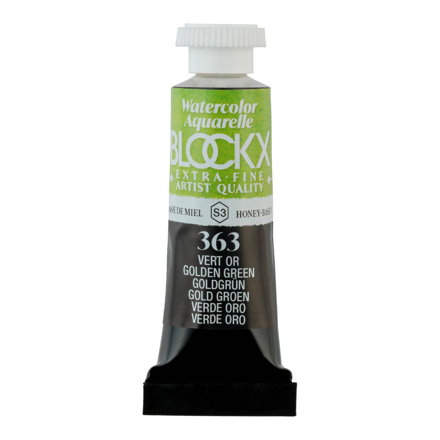 Blockx 3x Aquarellfarbe, Goldgrün - Tube 5ml - Grüngold 43363BXC