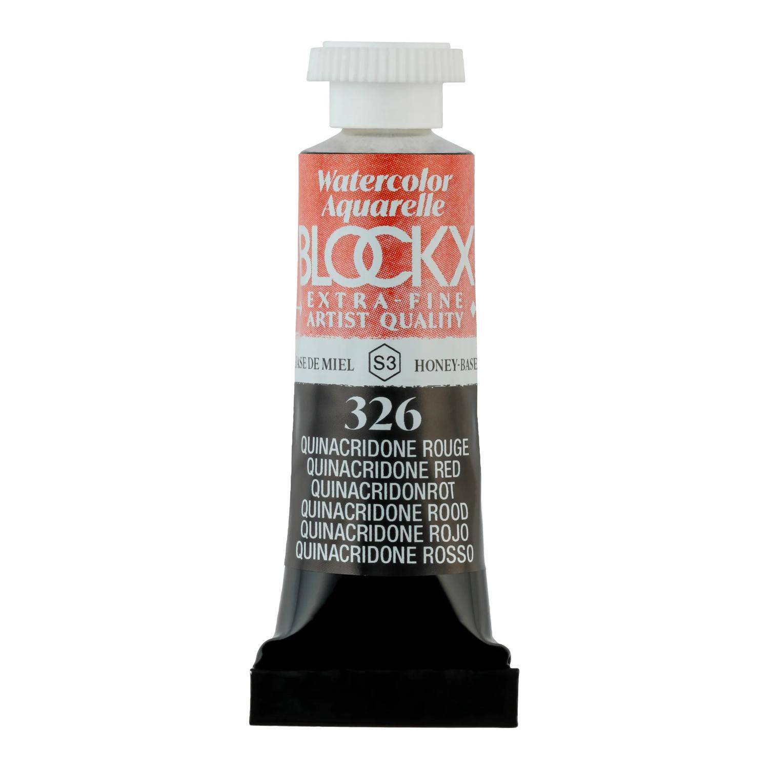 Blockx 3x Aquarellfarbe, Quinacridonrot - Tube 5ml - Quinacridon Rot 43326BXC
