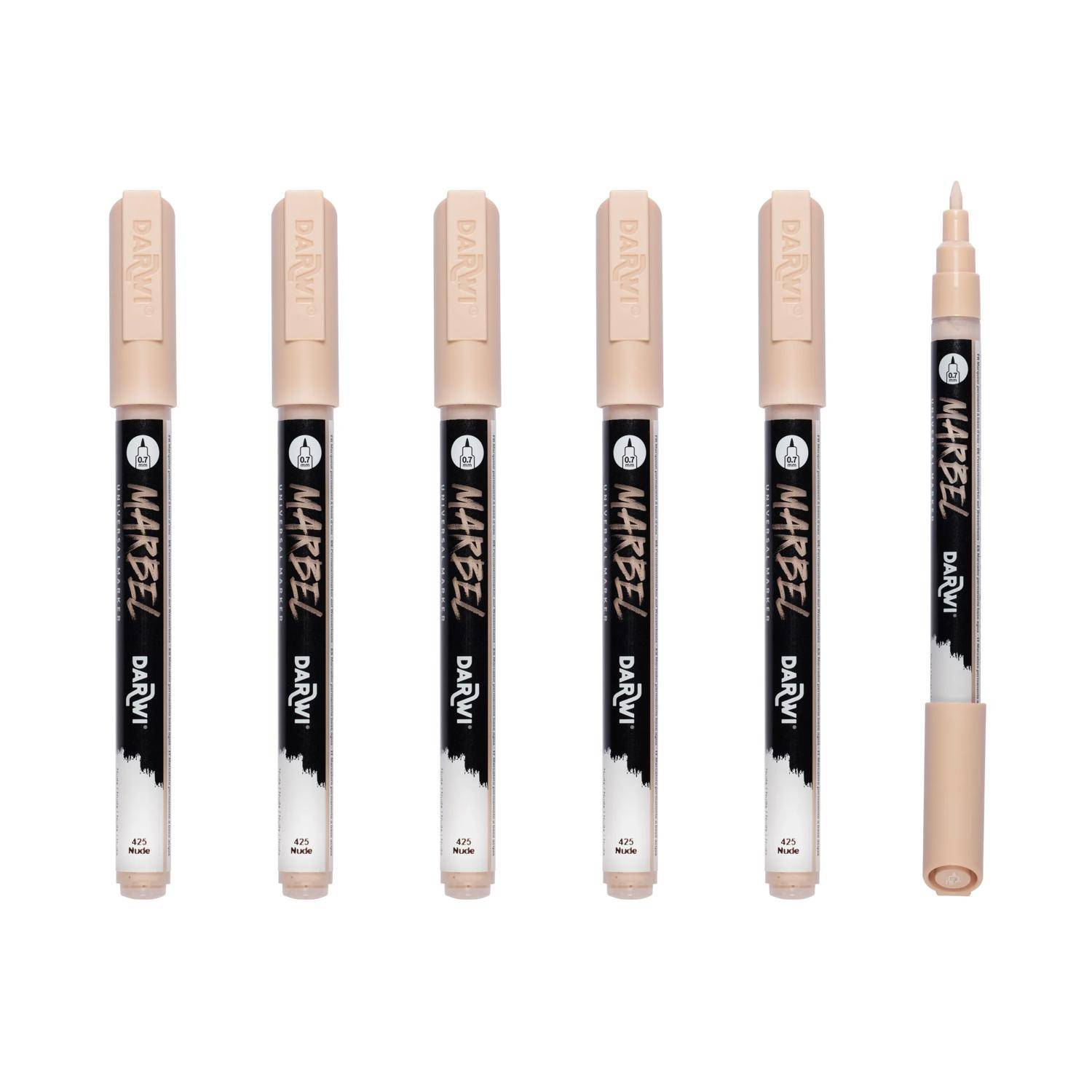 Darwi 6x Universalmarker Acrylfarbe, extrafeine Spitze 0,7mm Nude DA0223001425C