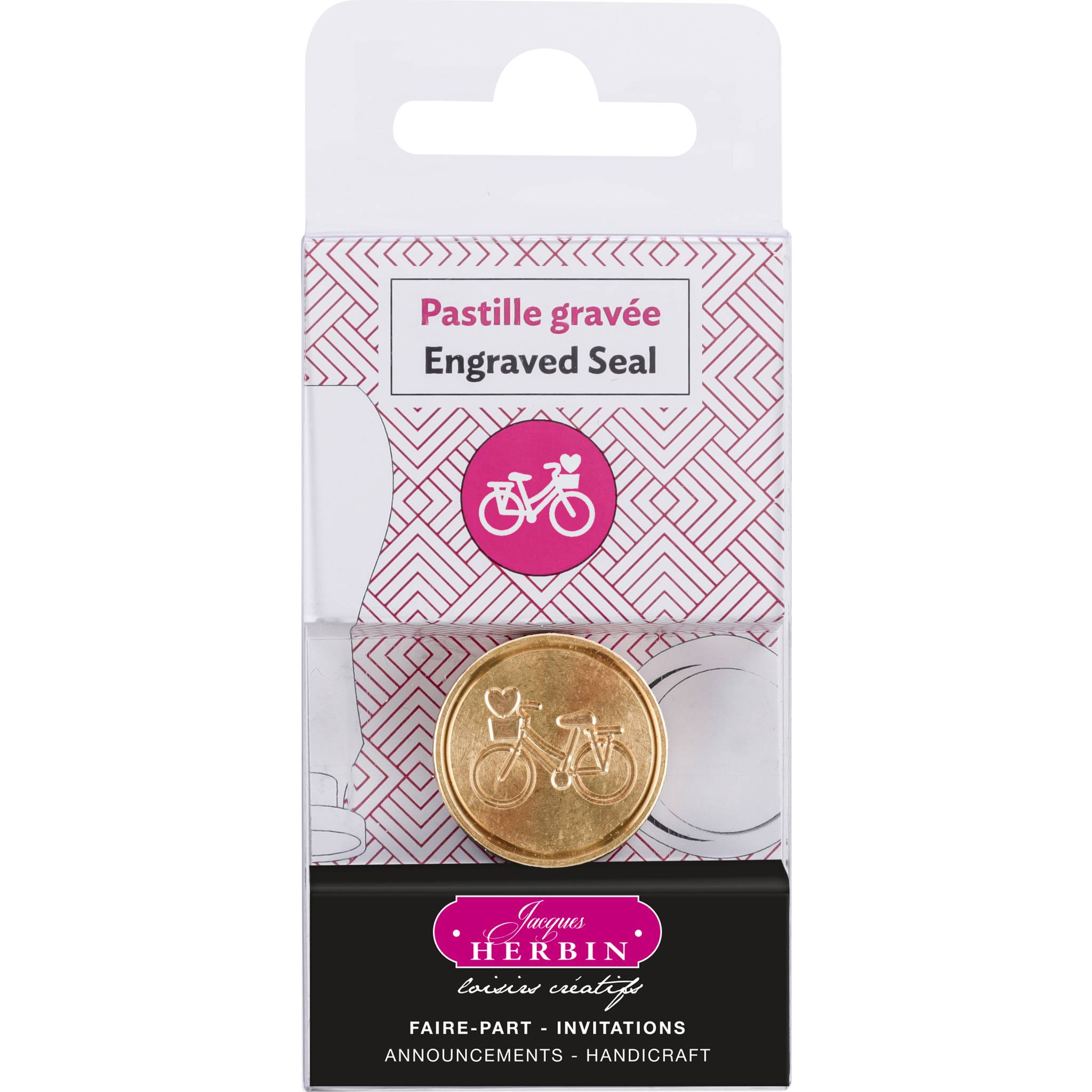 Jacques Herbin 3x Siegelplatte aus Messing, ø24mm - Fahrrad 40414T