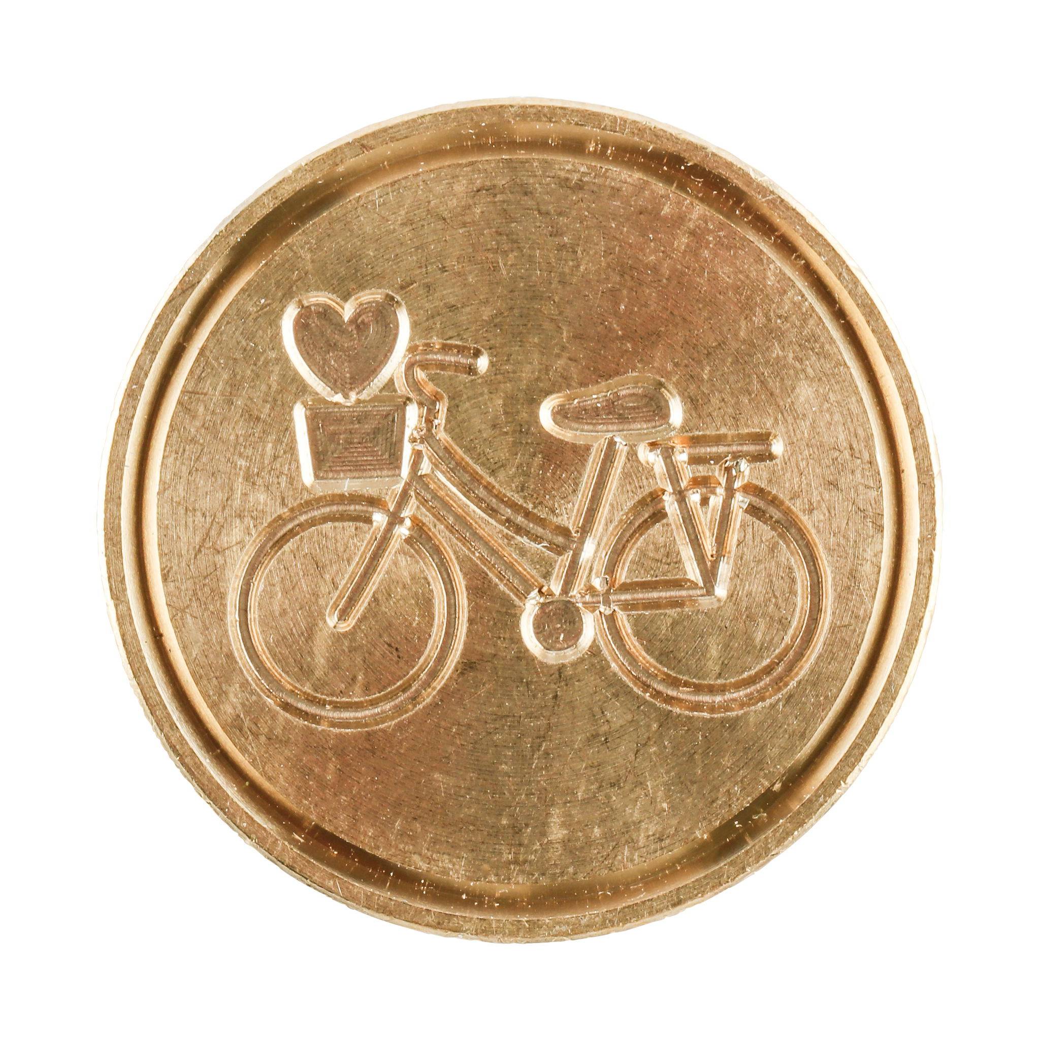 Jacques Herbin 3x Siegelplatte aus Messing, ø24mm - Fahrrad 40414T