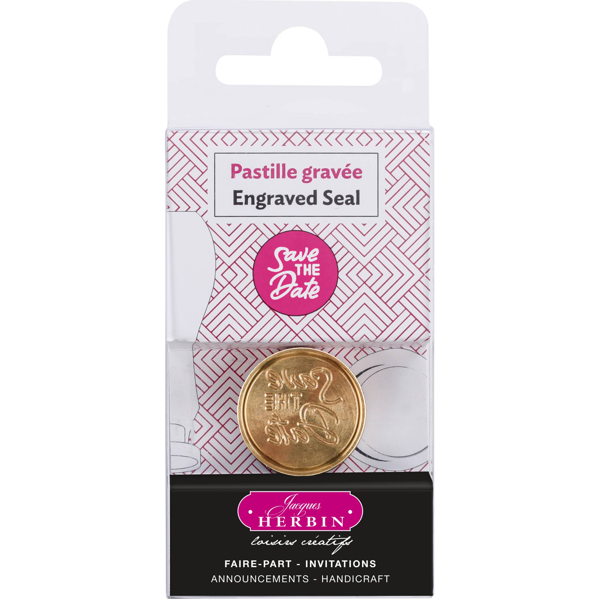 Jacques Herbin 3x Siegelplatte aus Messing, ø24mm - Save the date 40415T