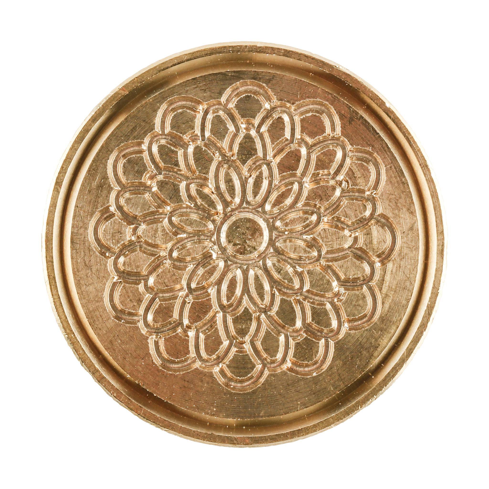 Jacques Herbin 3x Siegelplatte aus Messing, ø24mm - Dahlie 40416T