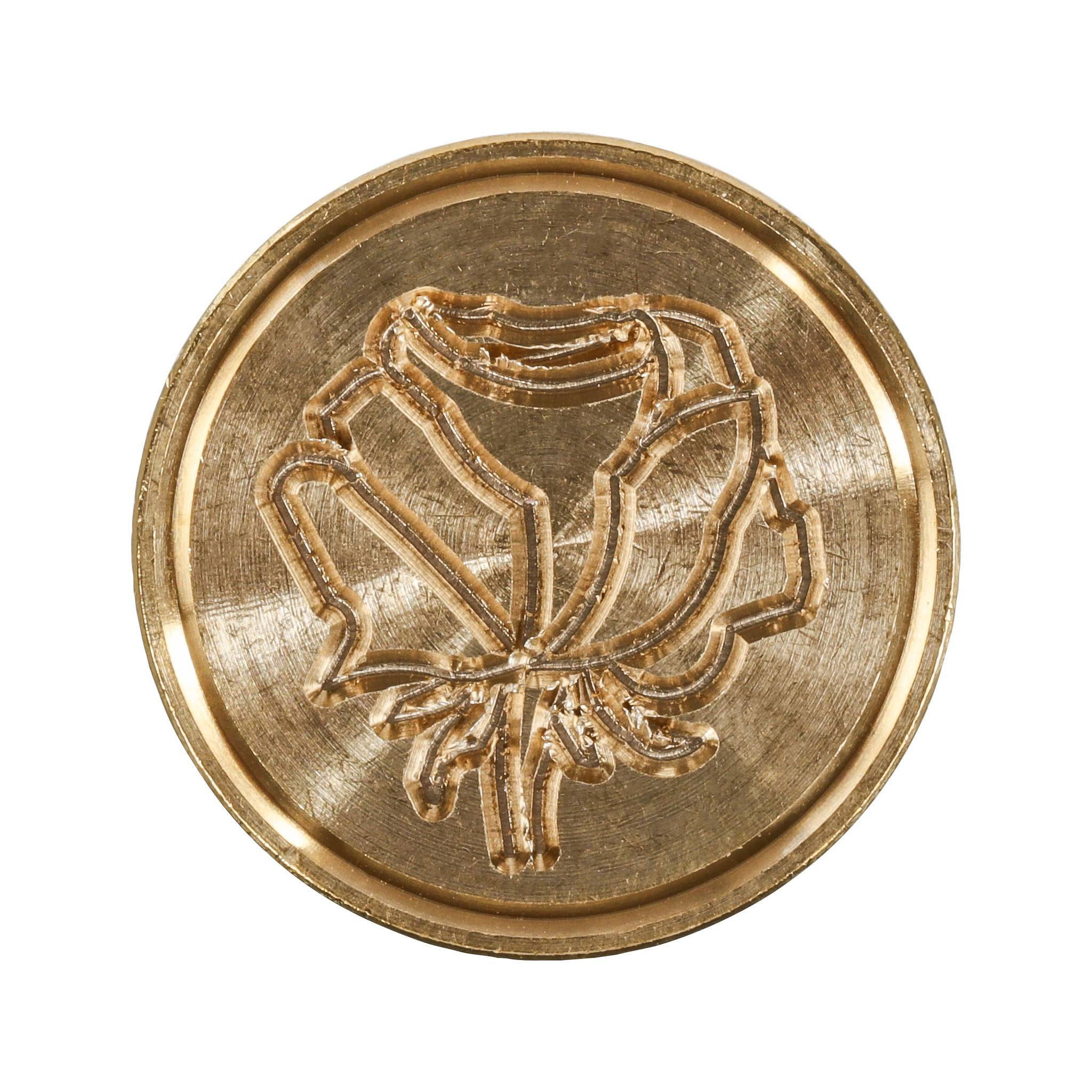 Jacques Herbin 3x Siegelplatte aus Messing, ø24mm - Rose 40430T