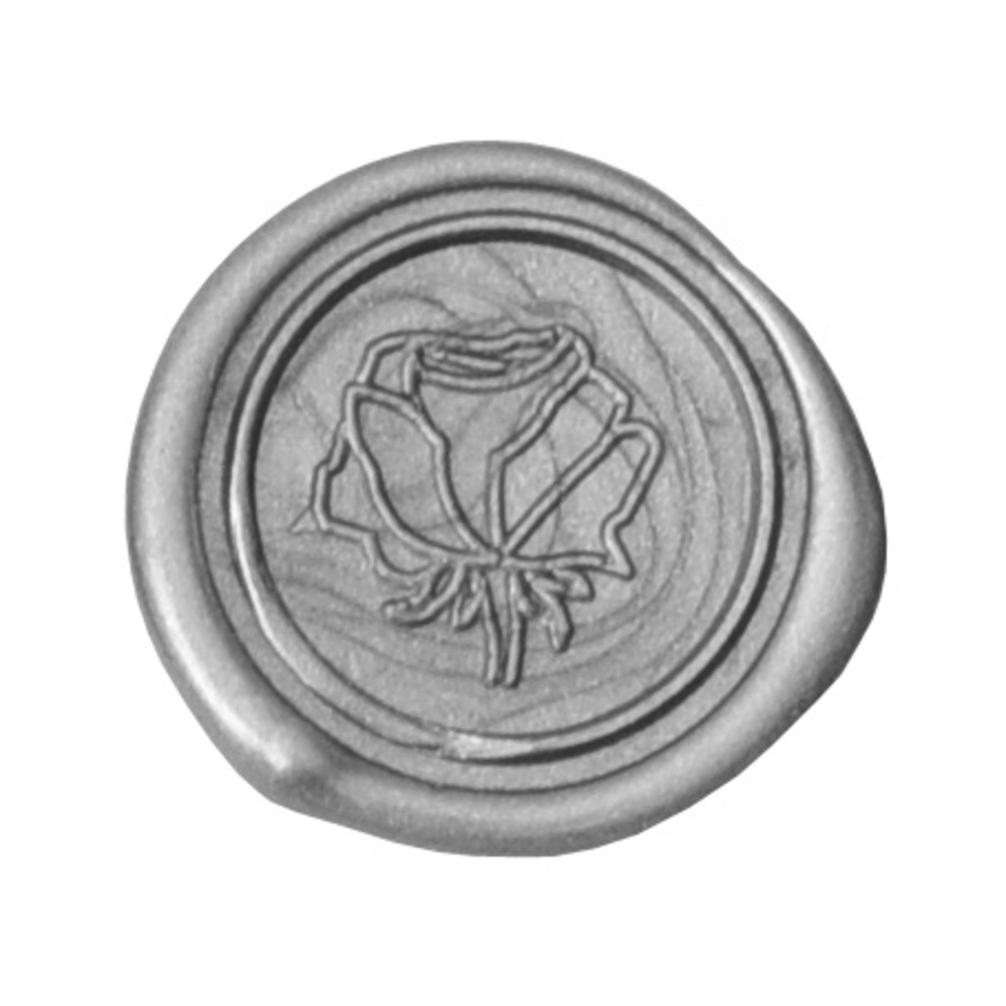 Jacques Herbin 3x Rundes Siegel mit Holzgriff, Symbol - Rose 40230T