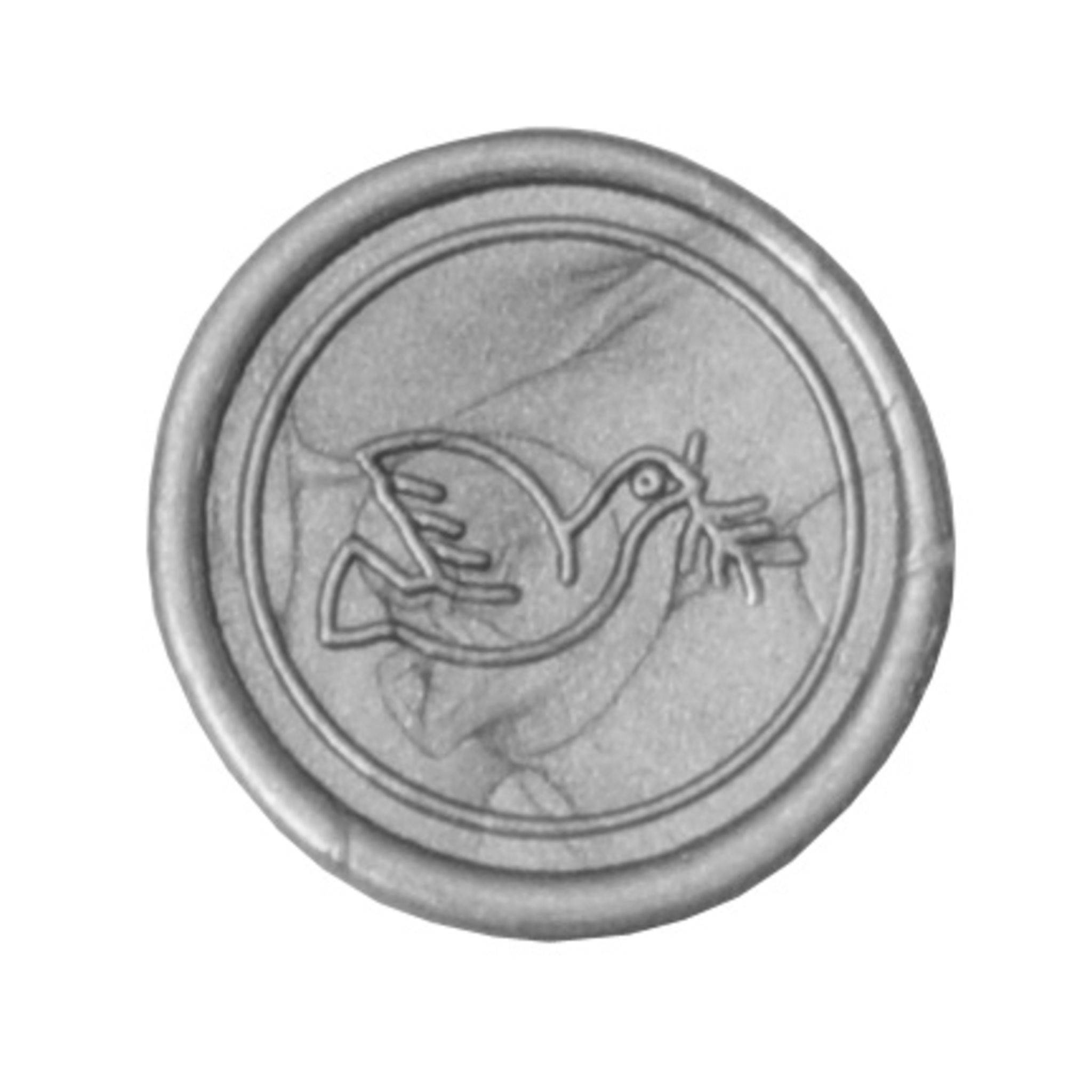 Jacques Herbin 3x Siegelplatte aus Messing, ø24mm - Taube 40443T