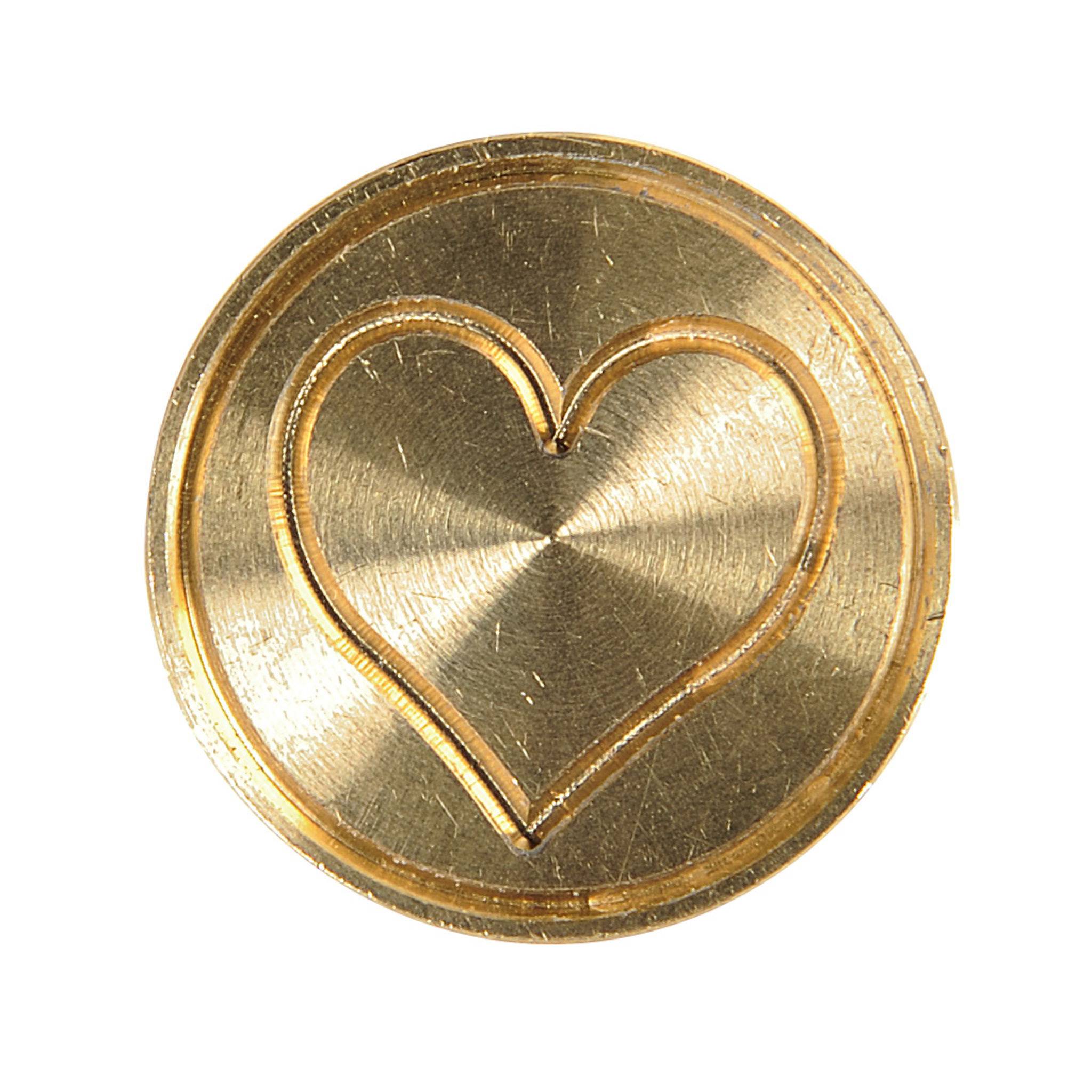 Jacques Herbin 3x Siegelplatte aus Messing, ø24mm - Herz 40453T