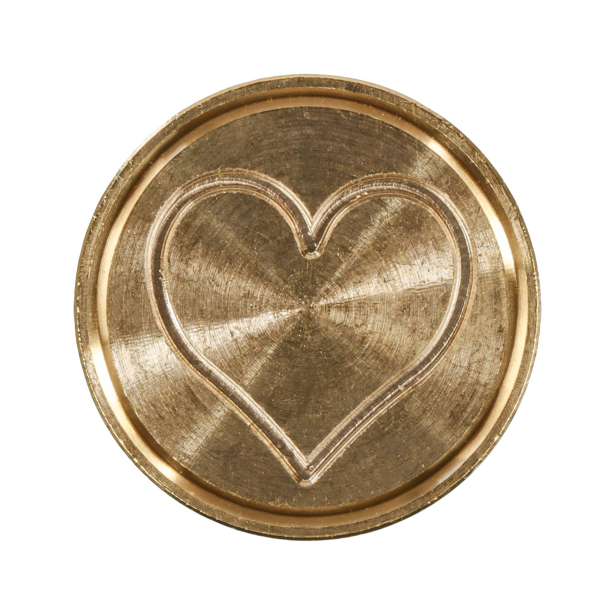 Jacques Herbin 3x Siegelplatte aus Messing, ø24mm - Herz 40453T