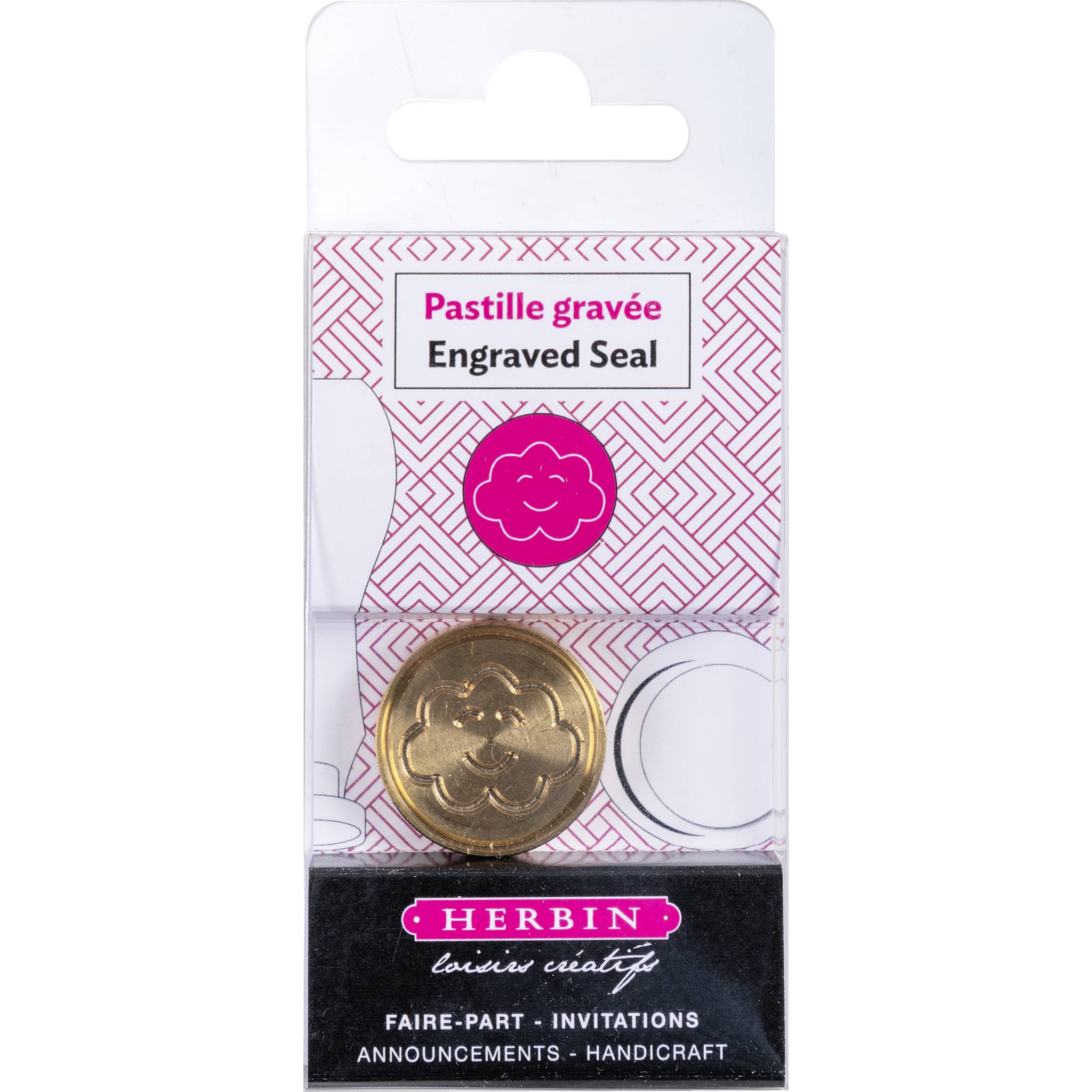 Jacques Herbin 3x Siegelplatte aus Messing, ø24mm - Wolke 40476T