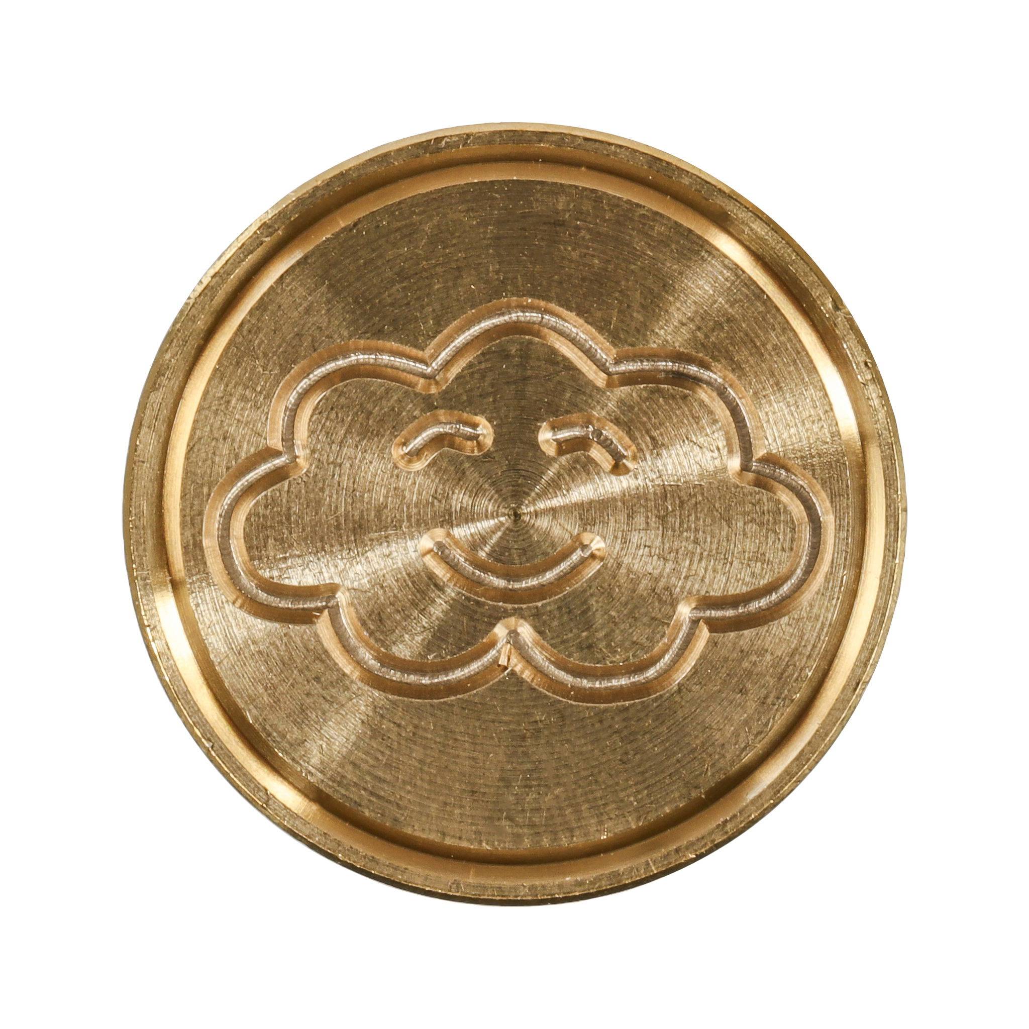 Jacques Herbin 3x Siegelplatte aus Messing, ø24mm - Wolke 40476T