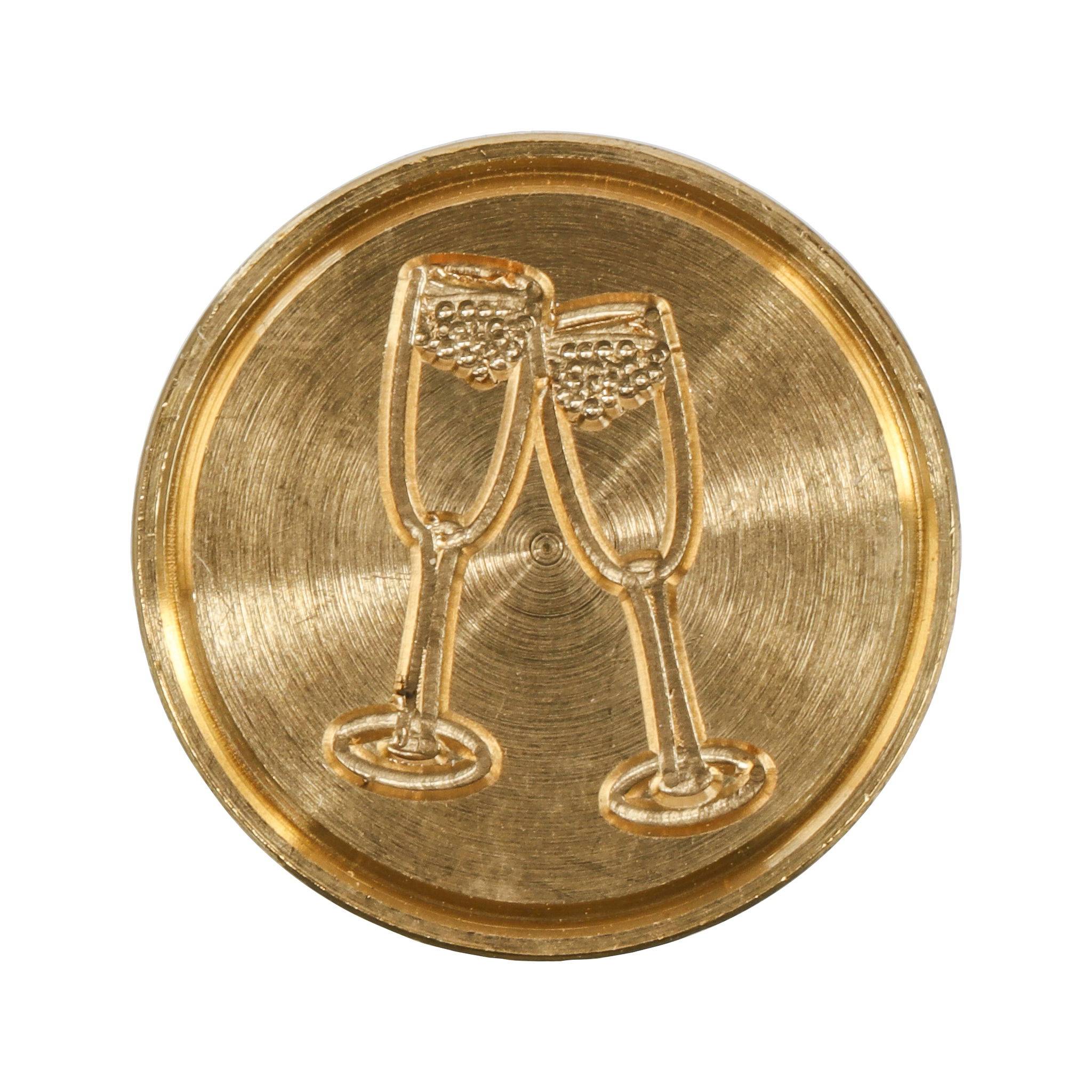 Jacques Herbin 3x Siegelplatte aus Messing, ø24mm - Champagnergläser 40499T