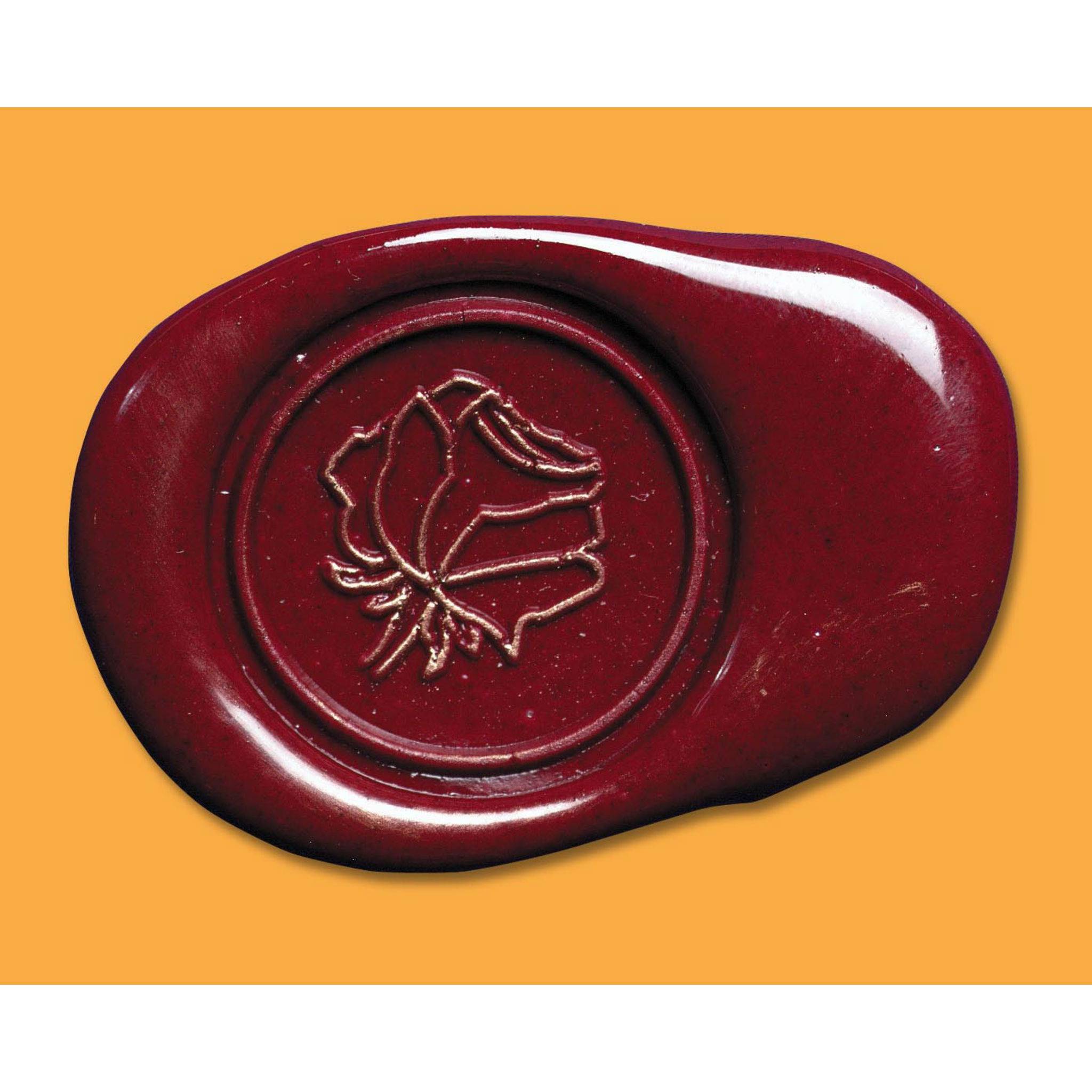 Jacques Herbin 3x Rundes Siegel mit Holzgriff, Symbol - Rose 40230T