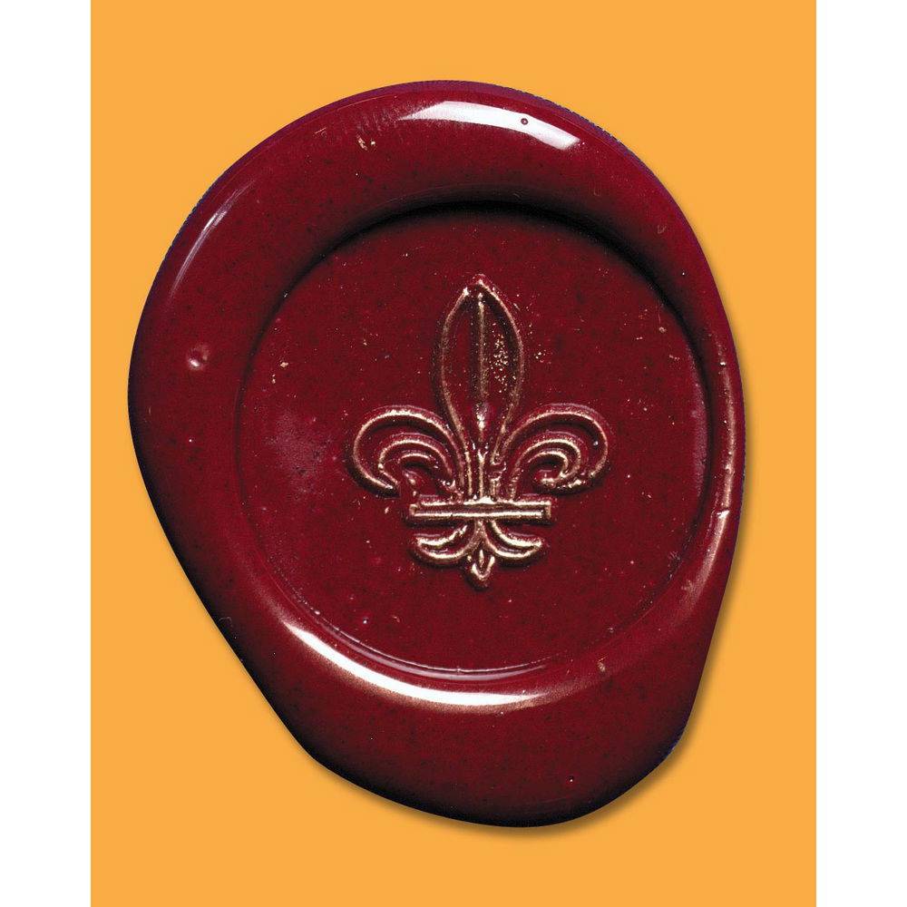 Jacques Herbin 3x Rundes Siegel mit Holzgriff, Symbol - Lilie Blume 40250T