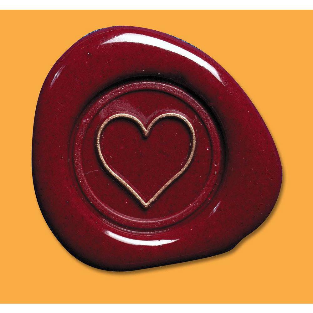 Jacques Herbin 3x Rundes Siegel mit Holzgriff, Symbol - Herz 40253T