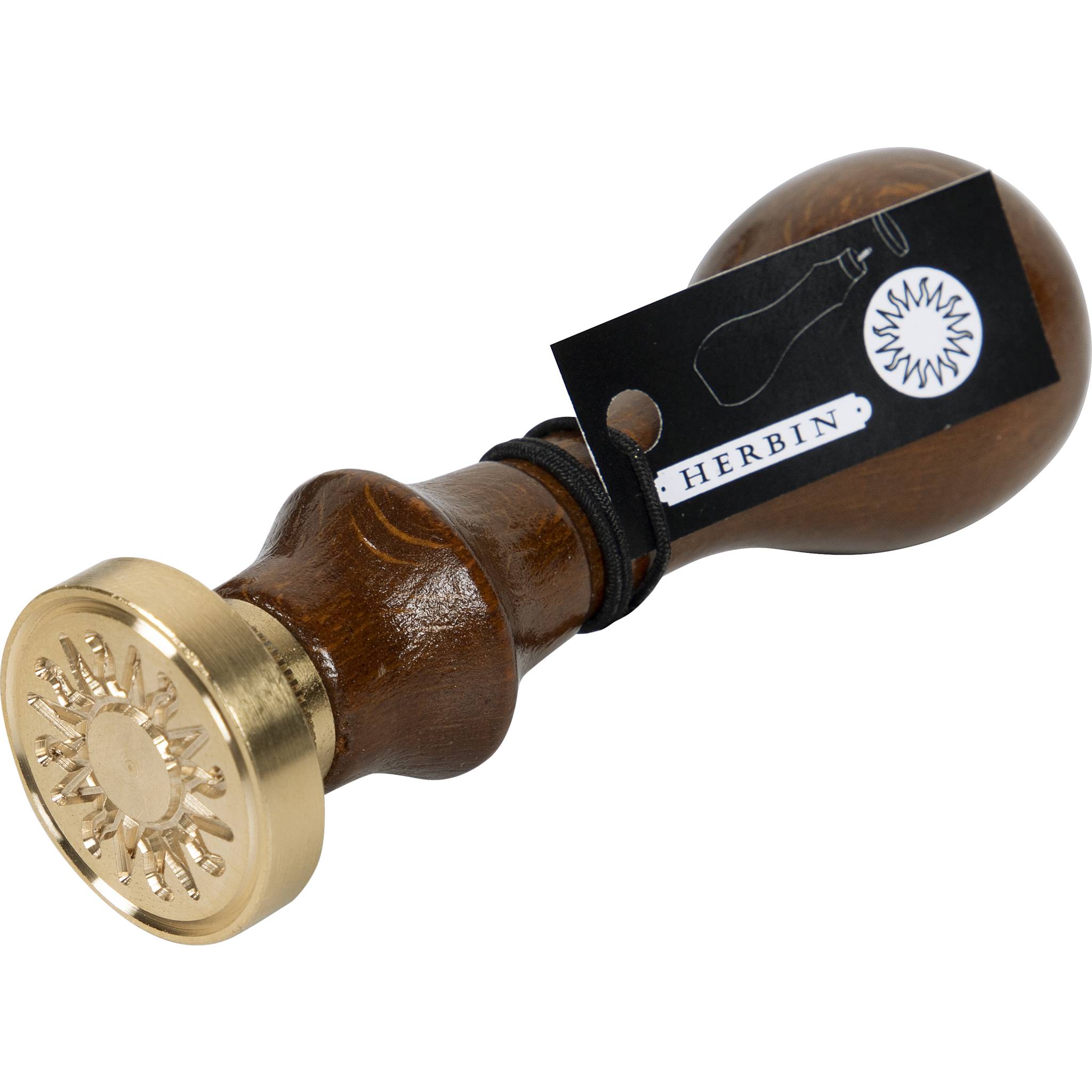 Jacques Herbin 3x Rundes Siegel mit Holzgriff, Symbol - Soleil 40254T