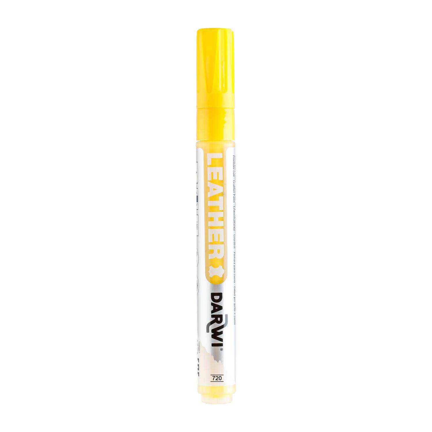 Darwi 6x Ledermarker, Spitze 2mm, Inhalt 6ml, Sonnengelb DA0420013720C