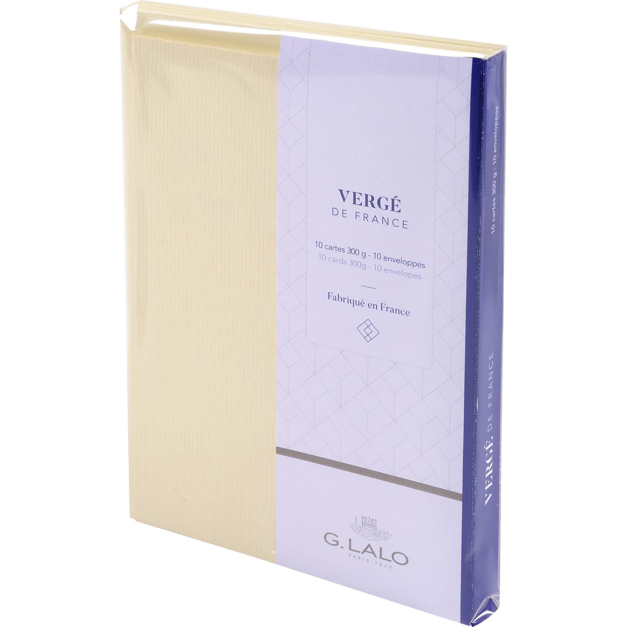 G.Lalo 5x Lalo, Korrespondenzset, 10 Karten und 10 Umschläge - Elfenbein 25116L